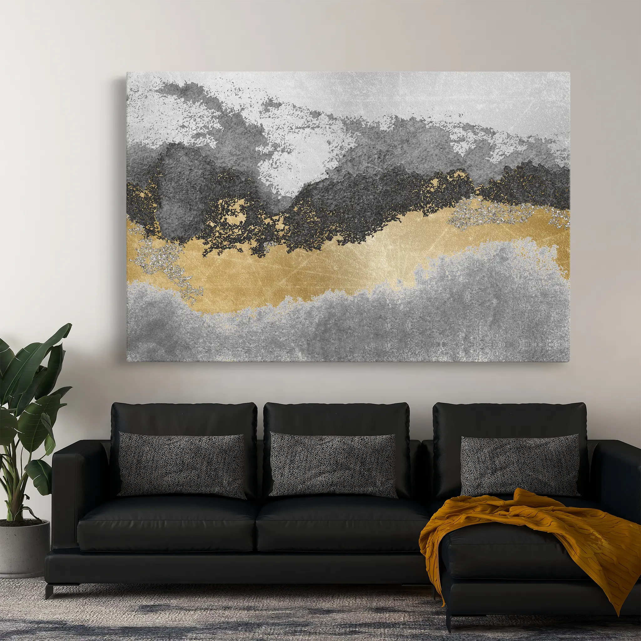 Abstract Canvas Wall Art WAD070-A 90 x 60 cm / Stretched on hidden frame