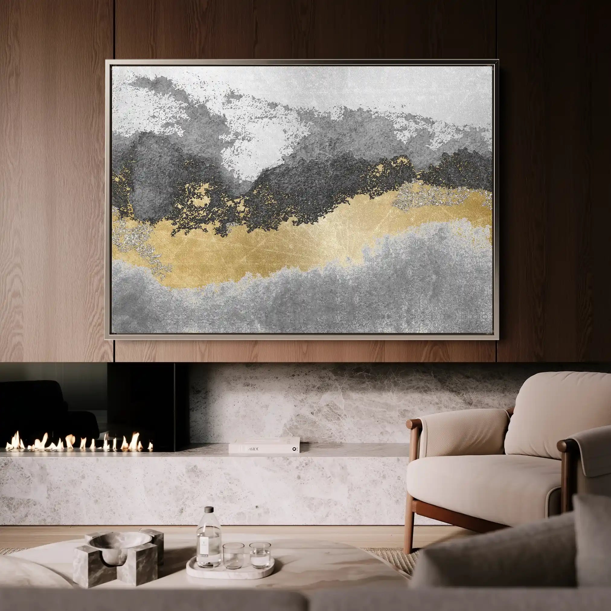 Abstract Canvas Wall Art WAD070-A 90 x 60 cm / Stretched on hidden frame