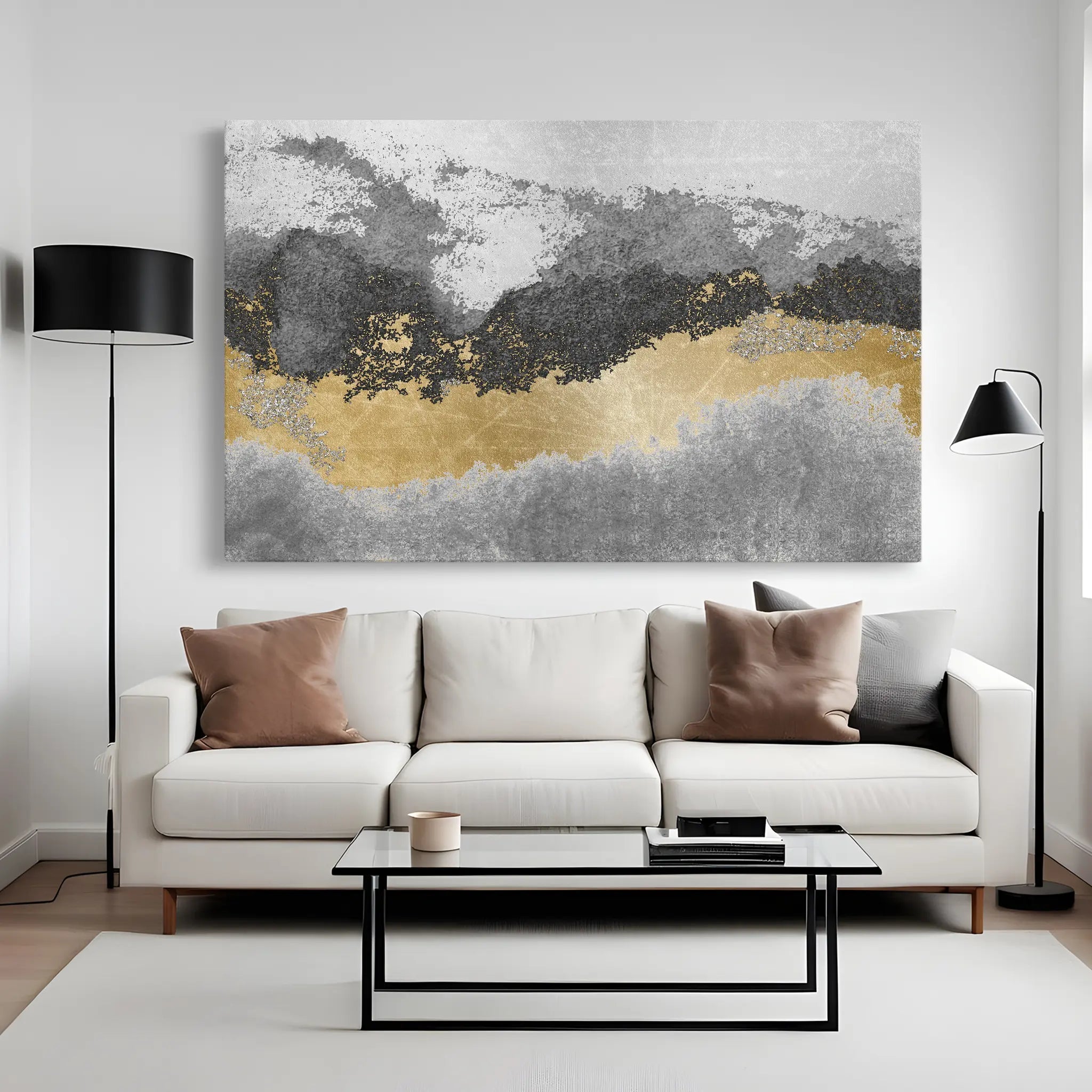 Abstract Canvas Wall Art WAD070-A 90 x 60 cm / Stretched on hidden frame