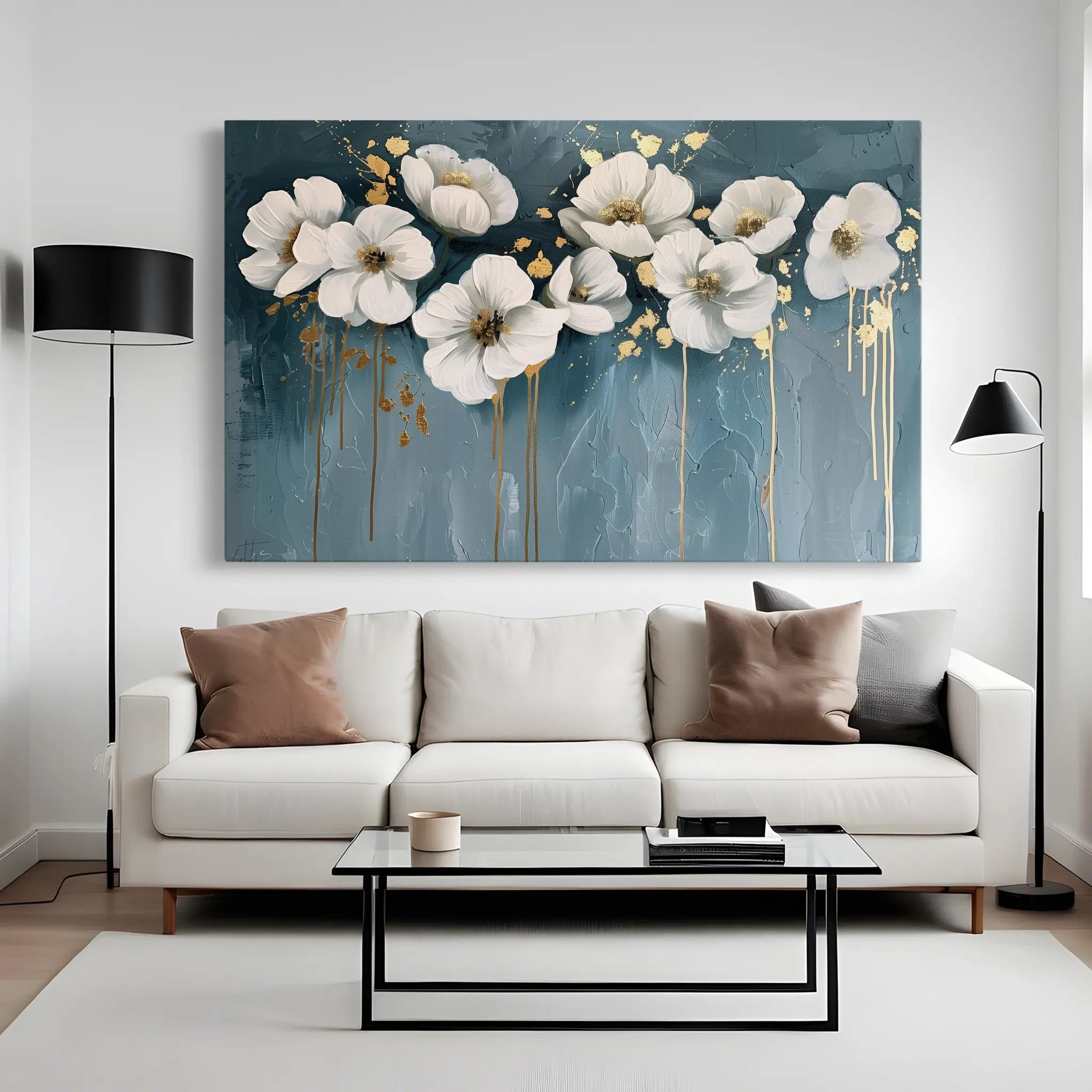 Floral Canvas Wall Art WAD070-F 90 x 60 cm / Stretched on hidden frame