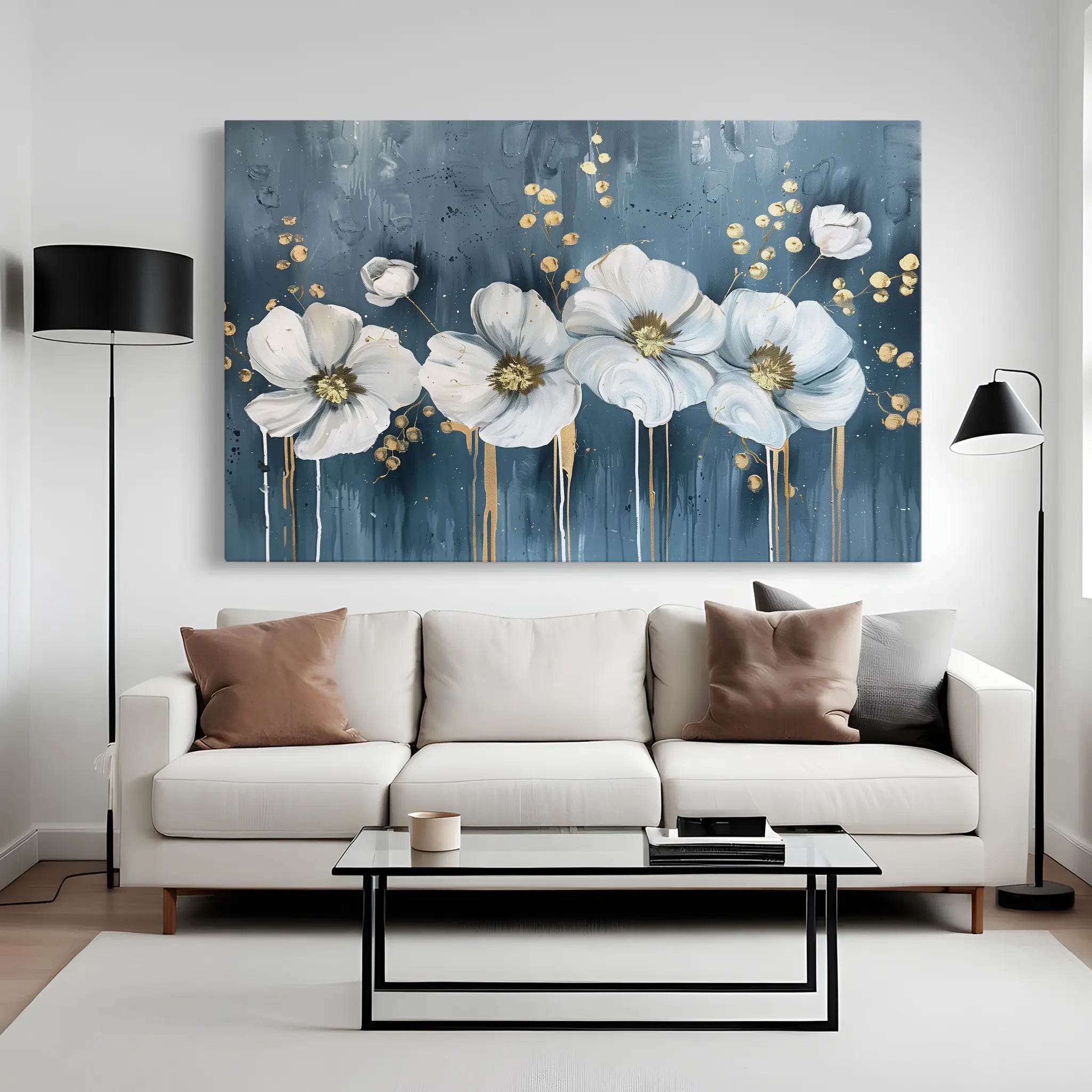 Floral Canvas Wall Art WAD071-F 90 x 60 cm / Stretched on hidden frame