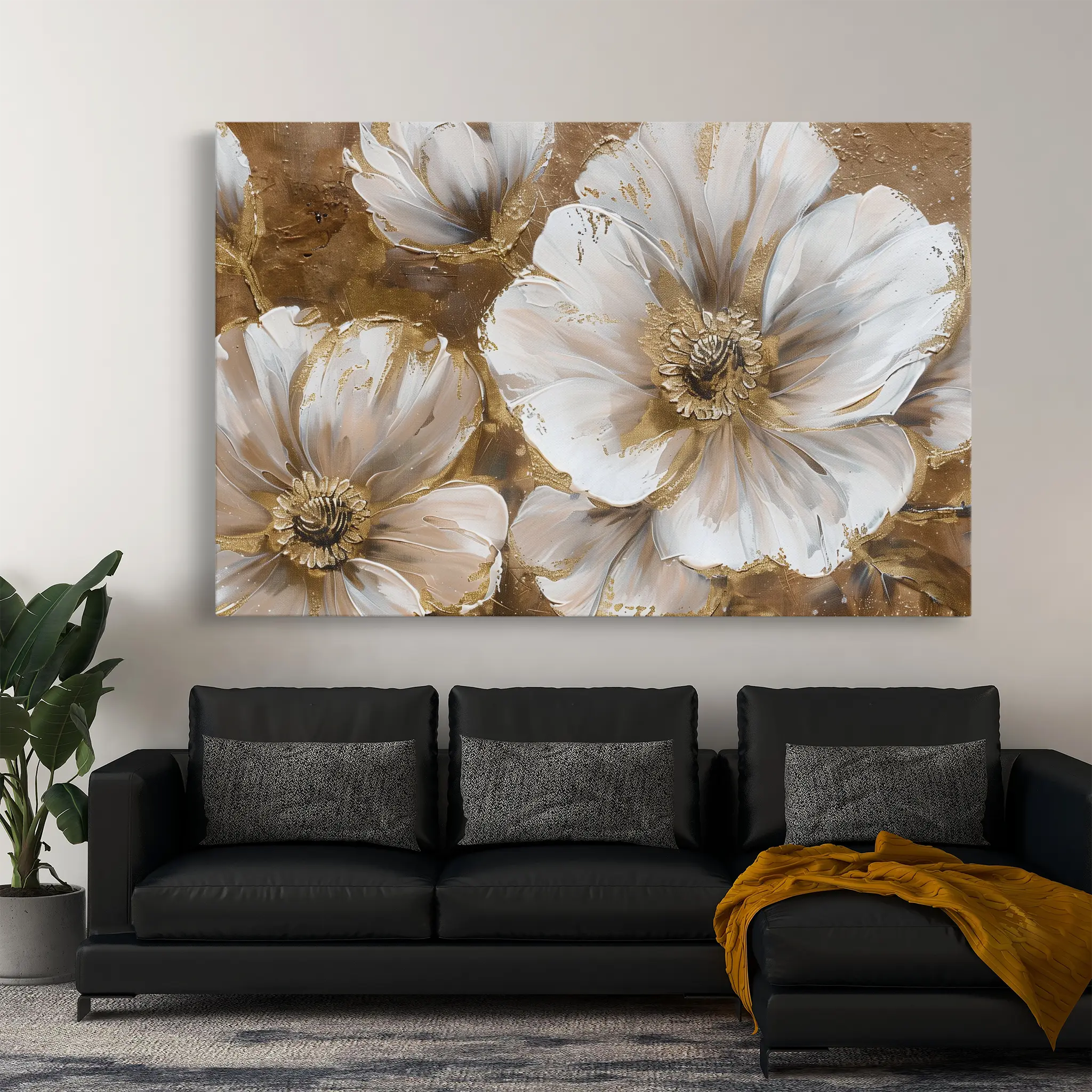 Floral Canvas Wall Art WAD072-F 90 x 60 cm / Stretched on hidden frame