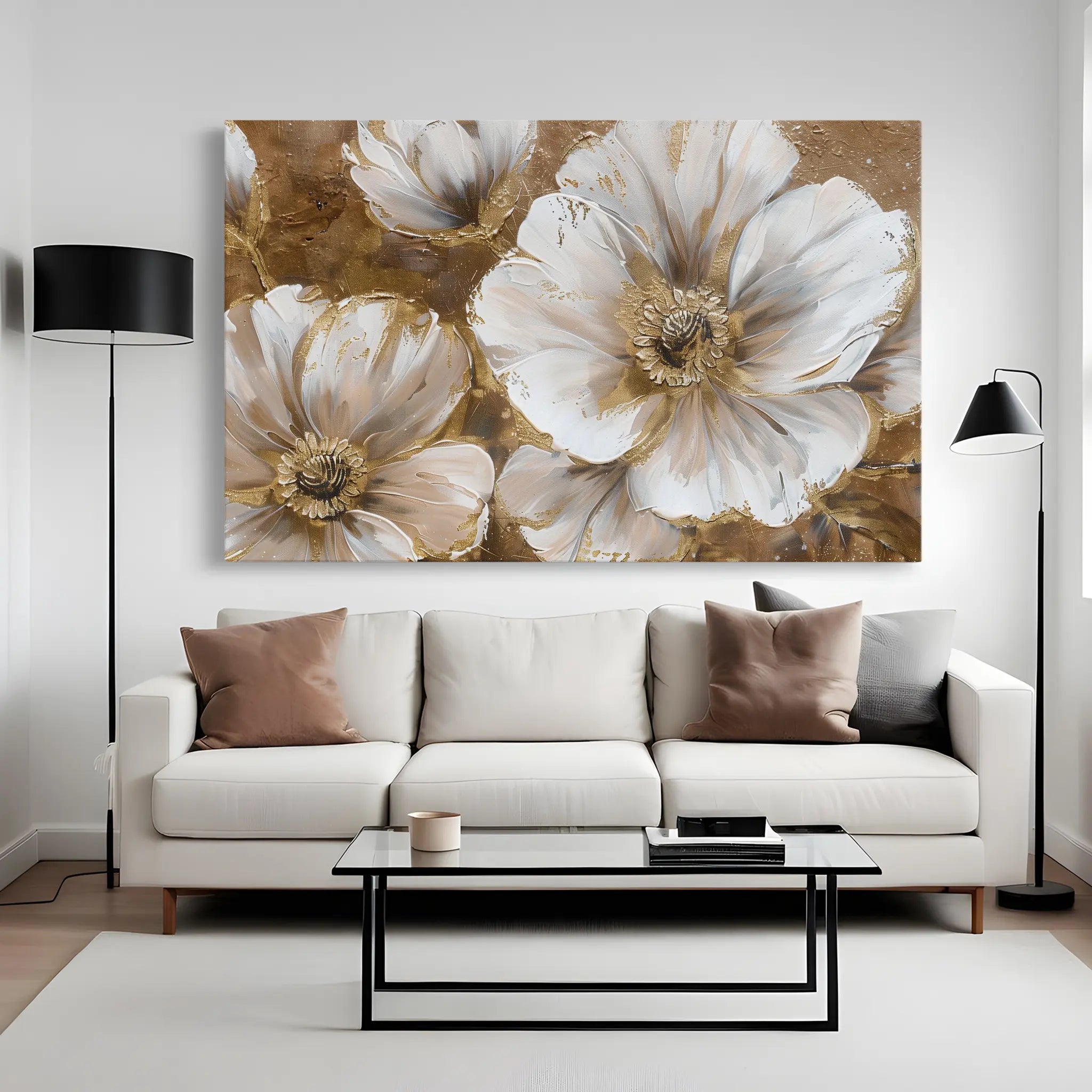 Floral Canvas Wall Art WAD072-F 90 x 60 cm / Stretched on hidden frame