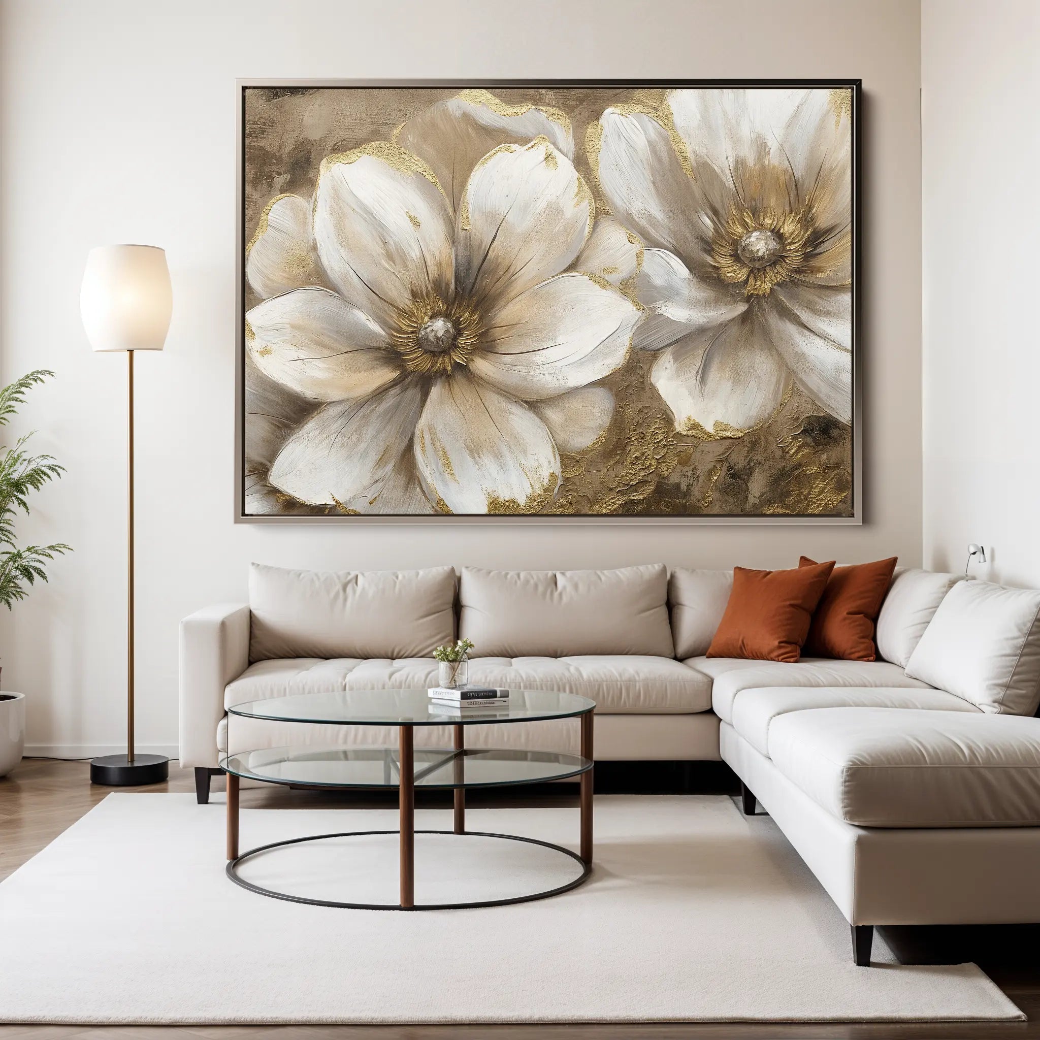 Floral Canvas Wall Art WAD073-F 90 x 60 cm / Stretched on hidden frame