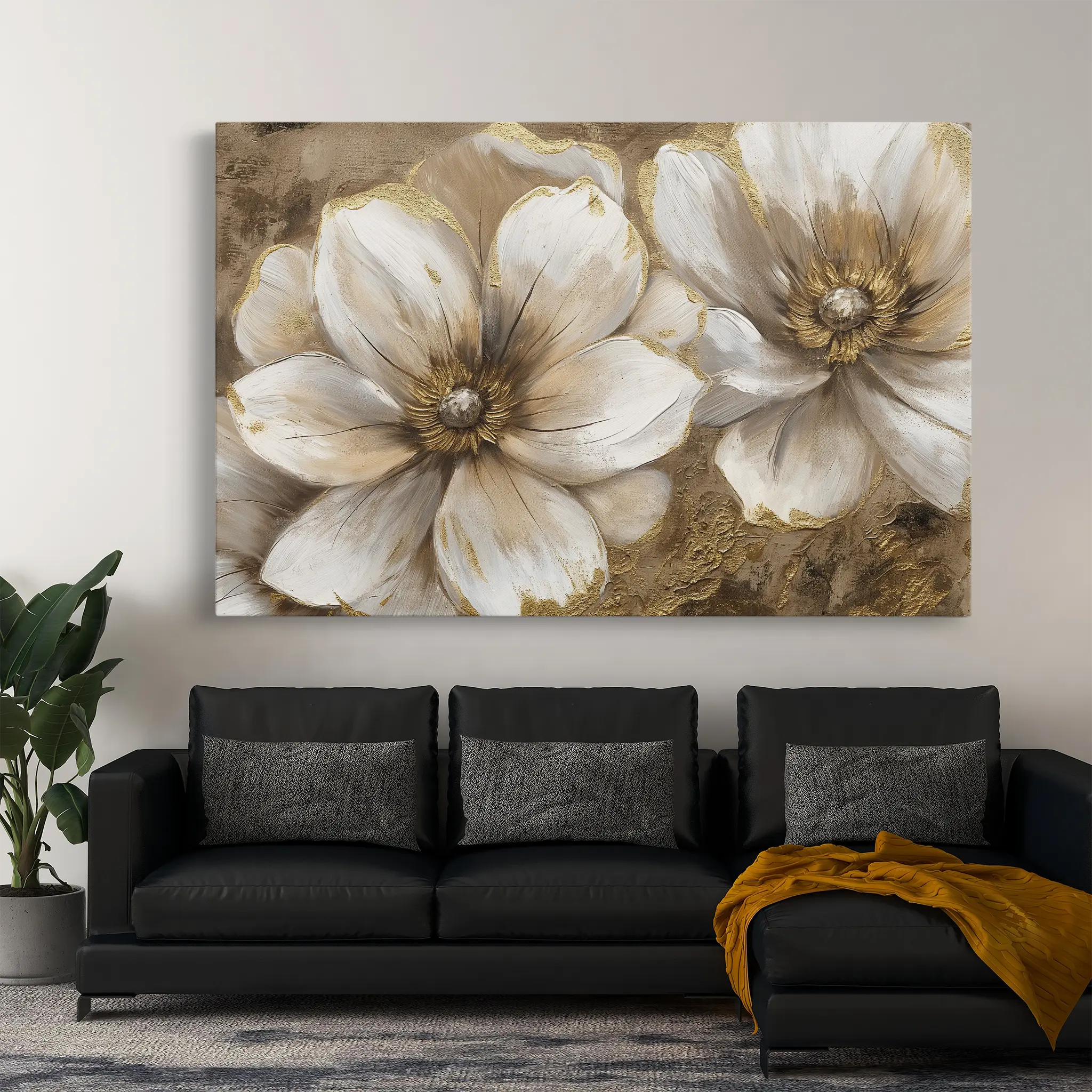 Floral Canvas Wall Art WAD073-F 90 x 60 cm / Stretched on hidden frame