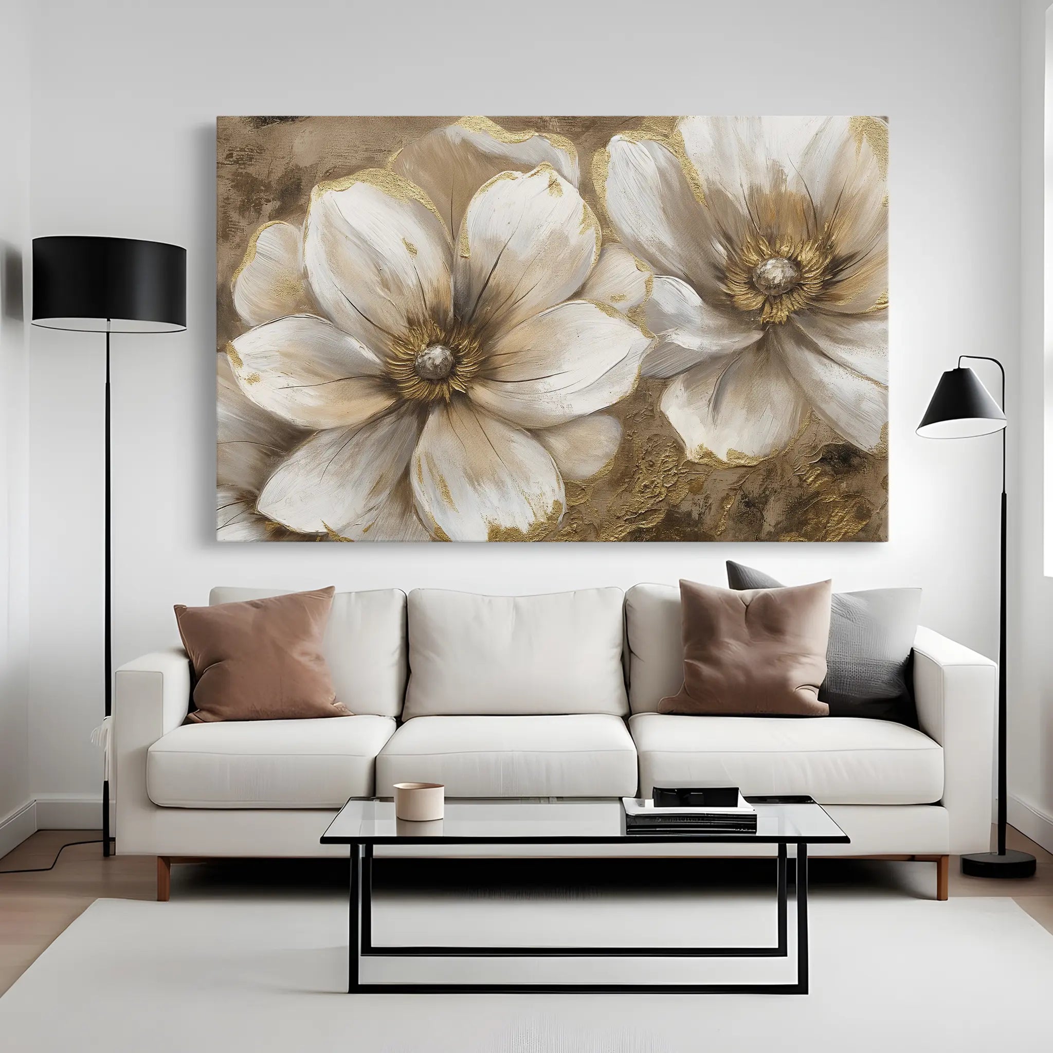 Floral Canvas Wall Art WAD073-F 90 x 60 cm / Stretched on hidden frame