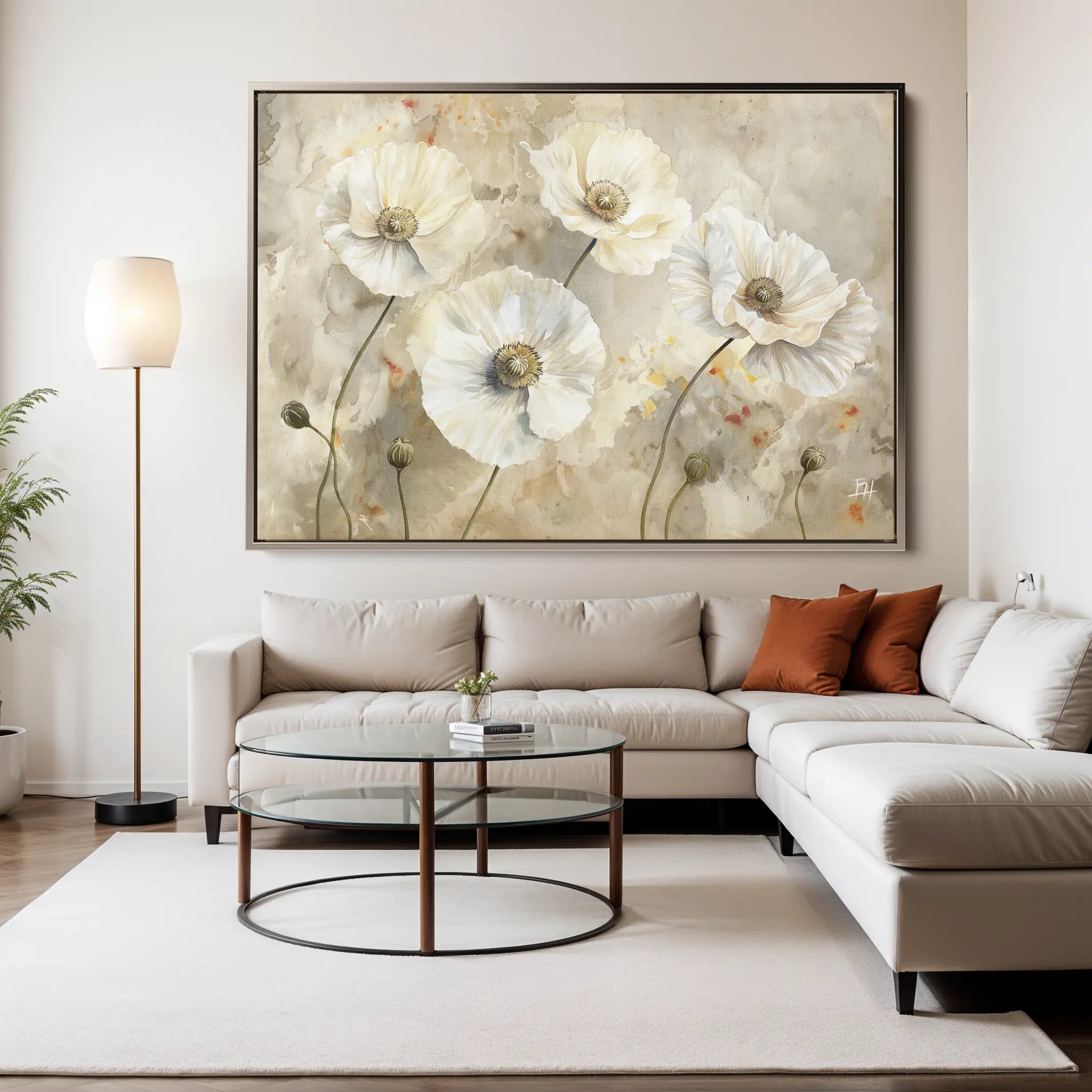 Floral Canvas Wall Art WAD074-F 90 x 60 cm / Stretched on hidden frame