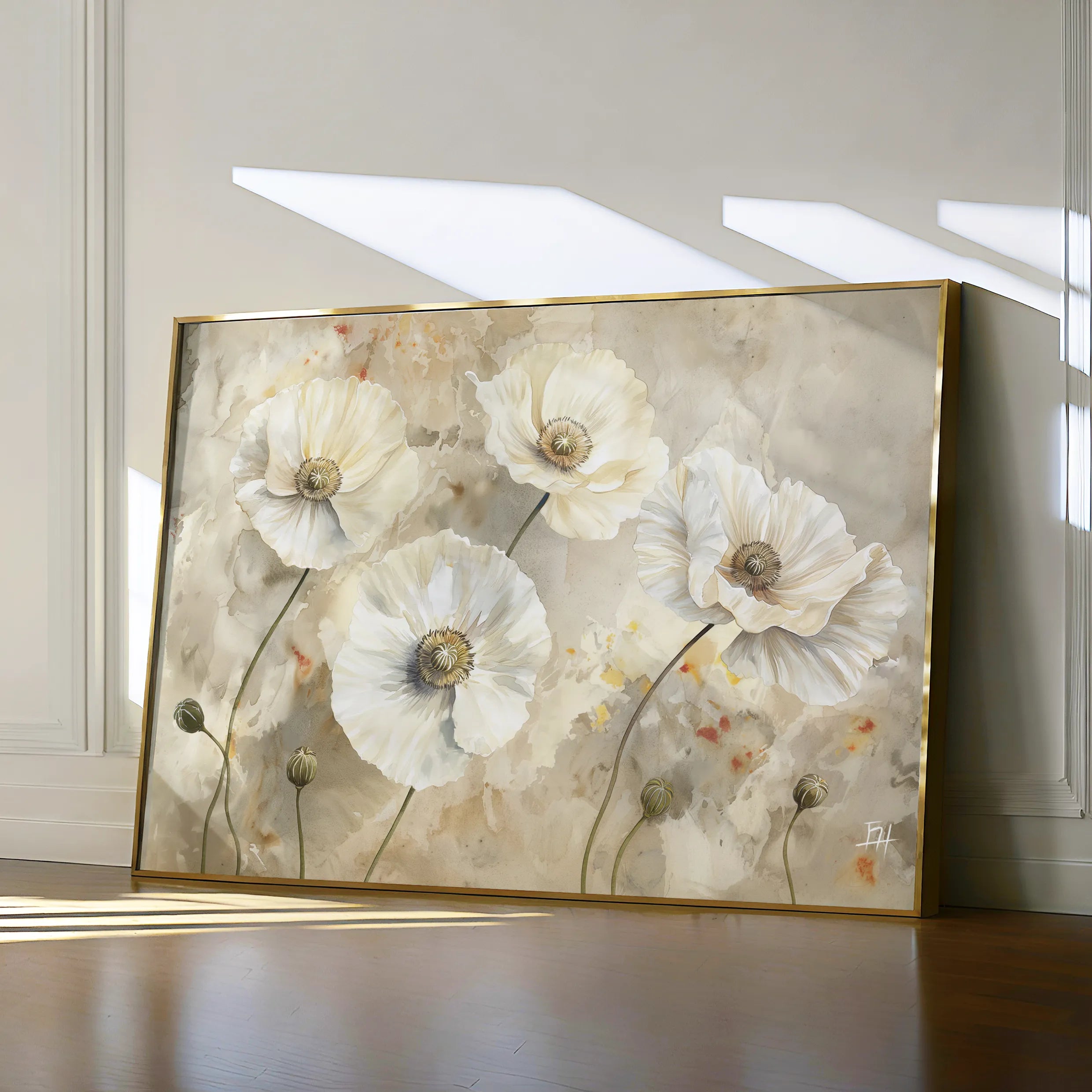 Floral Canvas Wall Art WAD074-F 90 x 60 cm / Stretched on hidden frame