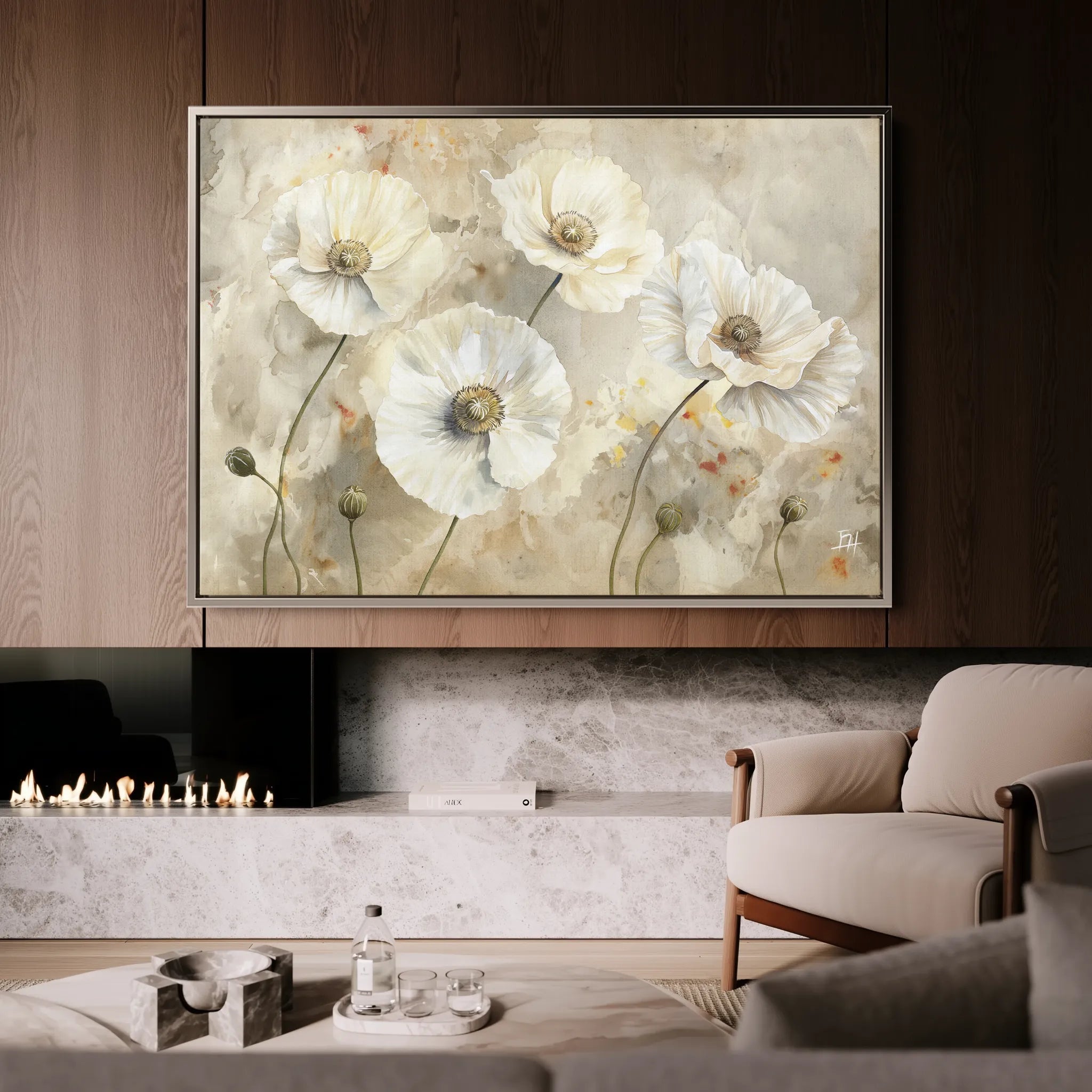 Floral Canvas Wall Art WAD074-F 90 x 60 cm / Stretched on hidden frame