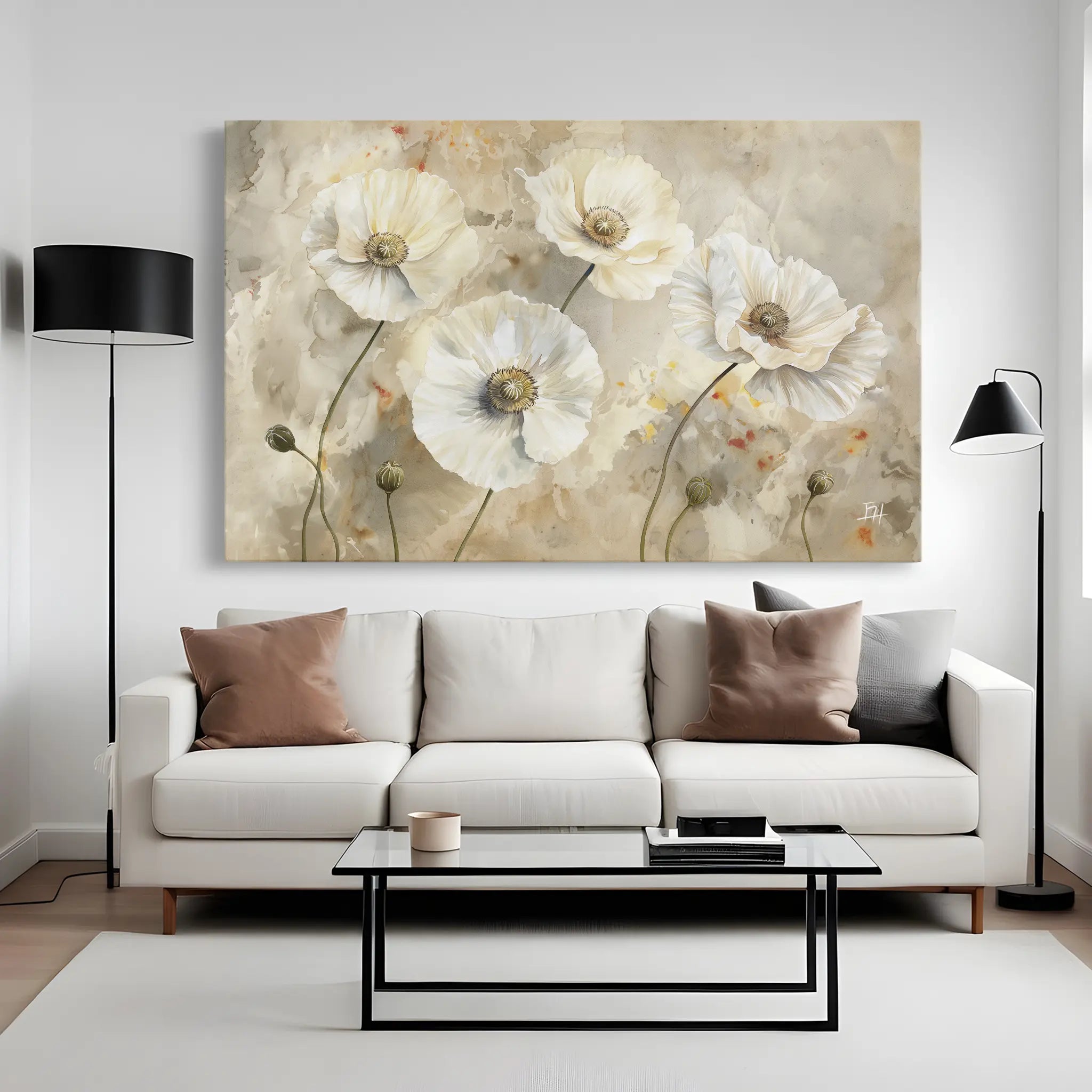 Floral Canvas Wall Art WAD074-F 90 x 60 cm / Stretched on hidden frame