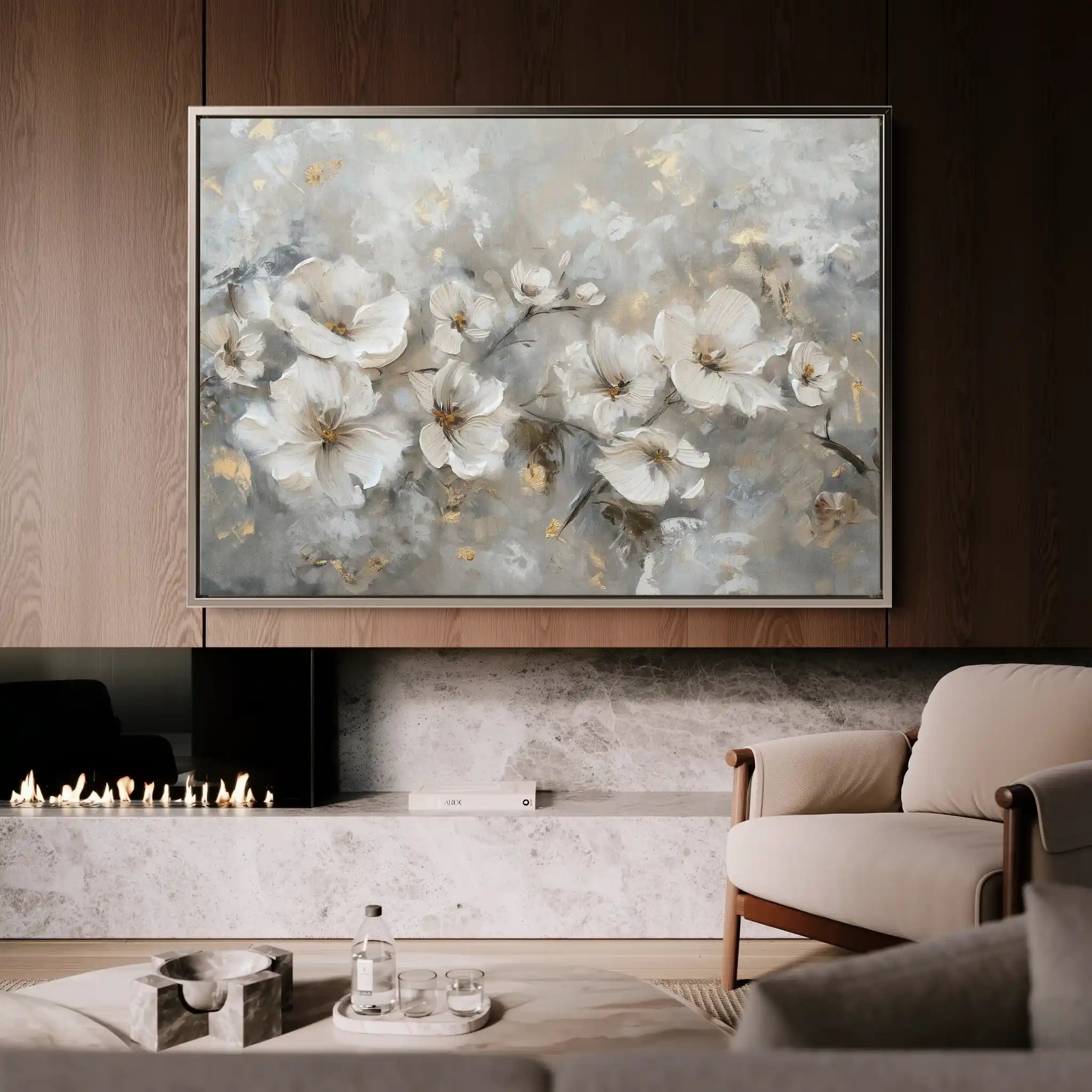 Floral Canvas Wall Art WAD075-F 90 x 60 cm / Stretched on hidden frame