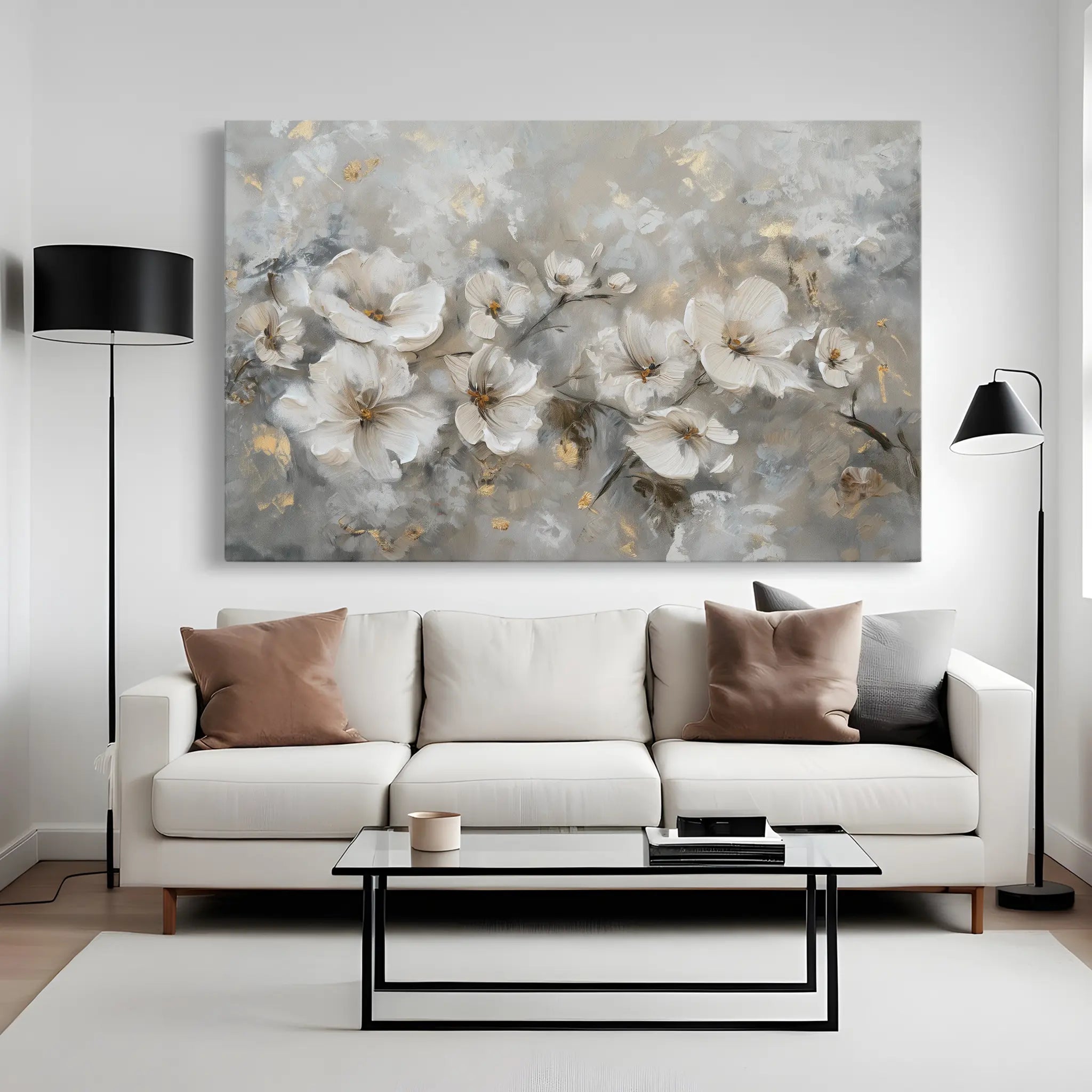 Floral Canvas Wall Art WAD075-F 90 x 60 cm / Stretched on hidden frame