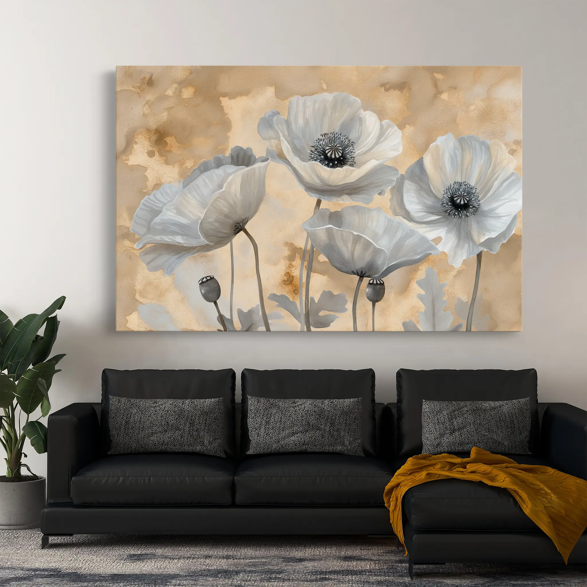 Floral Canvas Wall Art WAD076-F 90 x 60 cm / Stretched on hidden frame