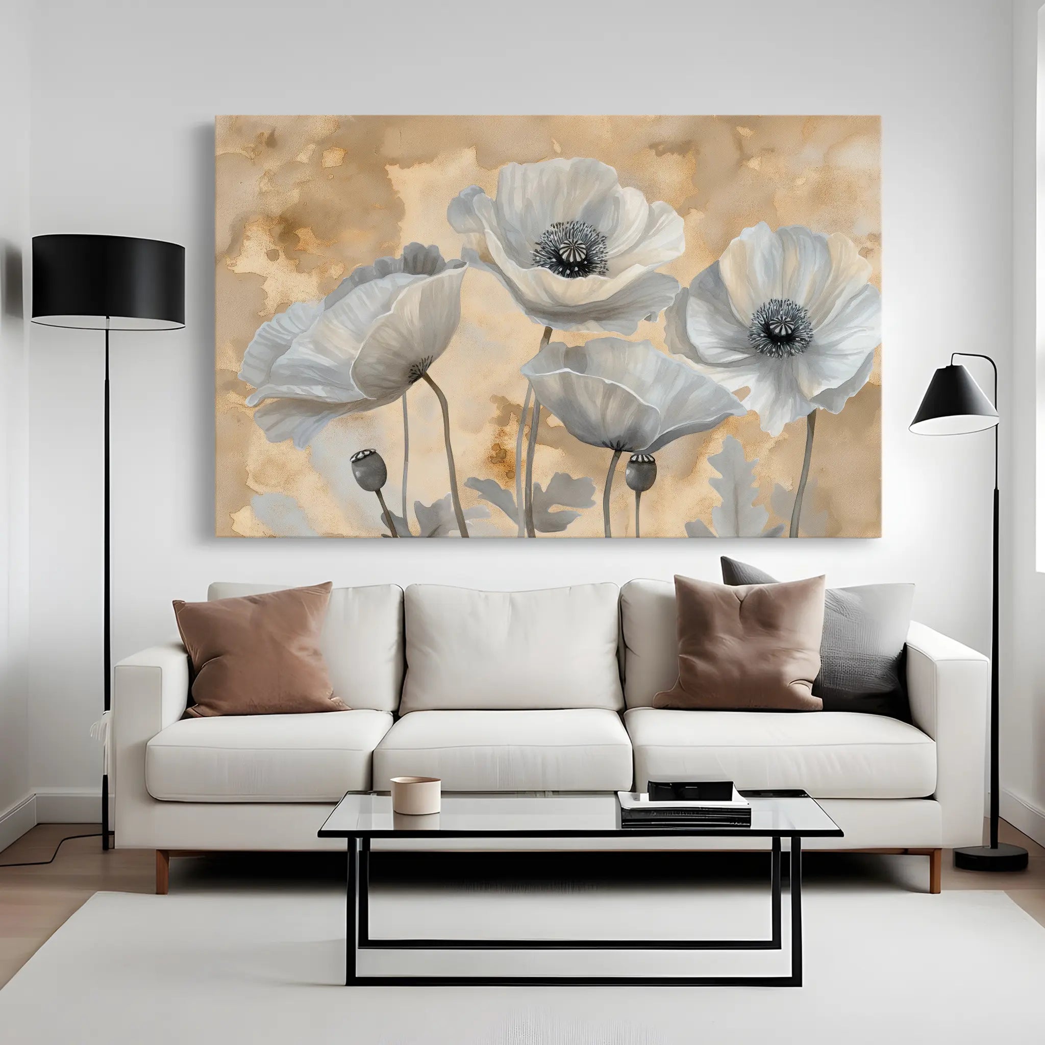 Floral Canvas Wall Art WAD076-F 90 x 60 cm / Stretched on hidden frame