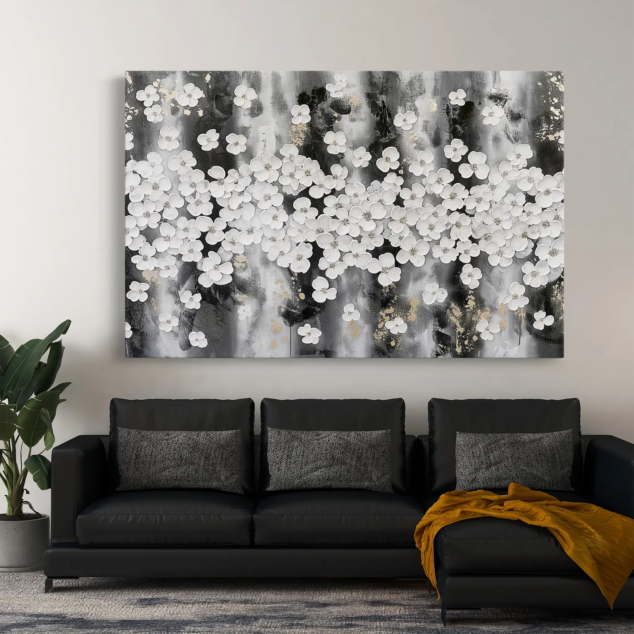 Floral Canvas Wall Art WAD077-F 90 x 60 cm / Stretched on hidden frame