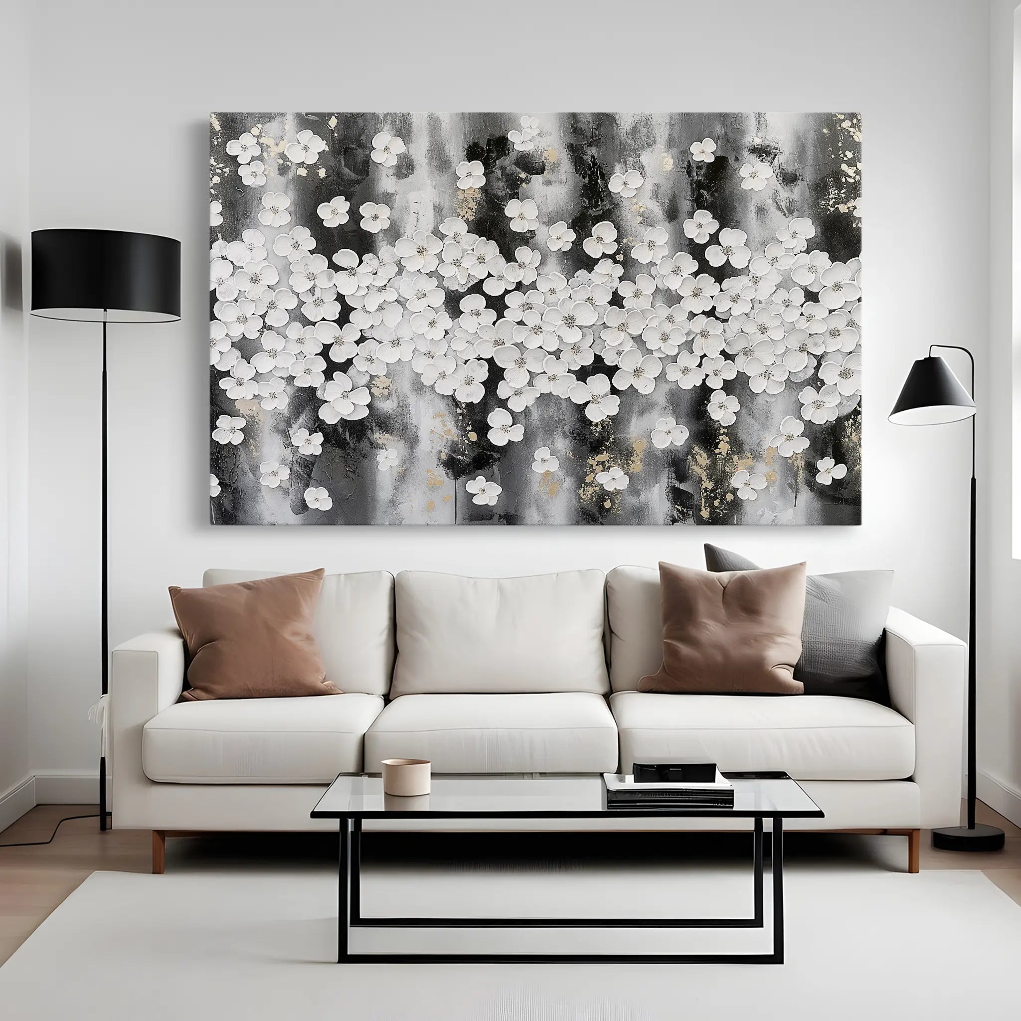 Floral Canvas Wall Art WAD077-F 90 x 60 cm / Stretched on hidden frame