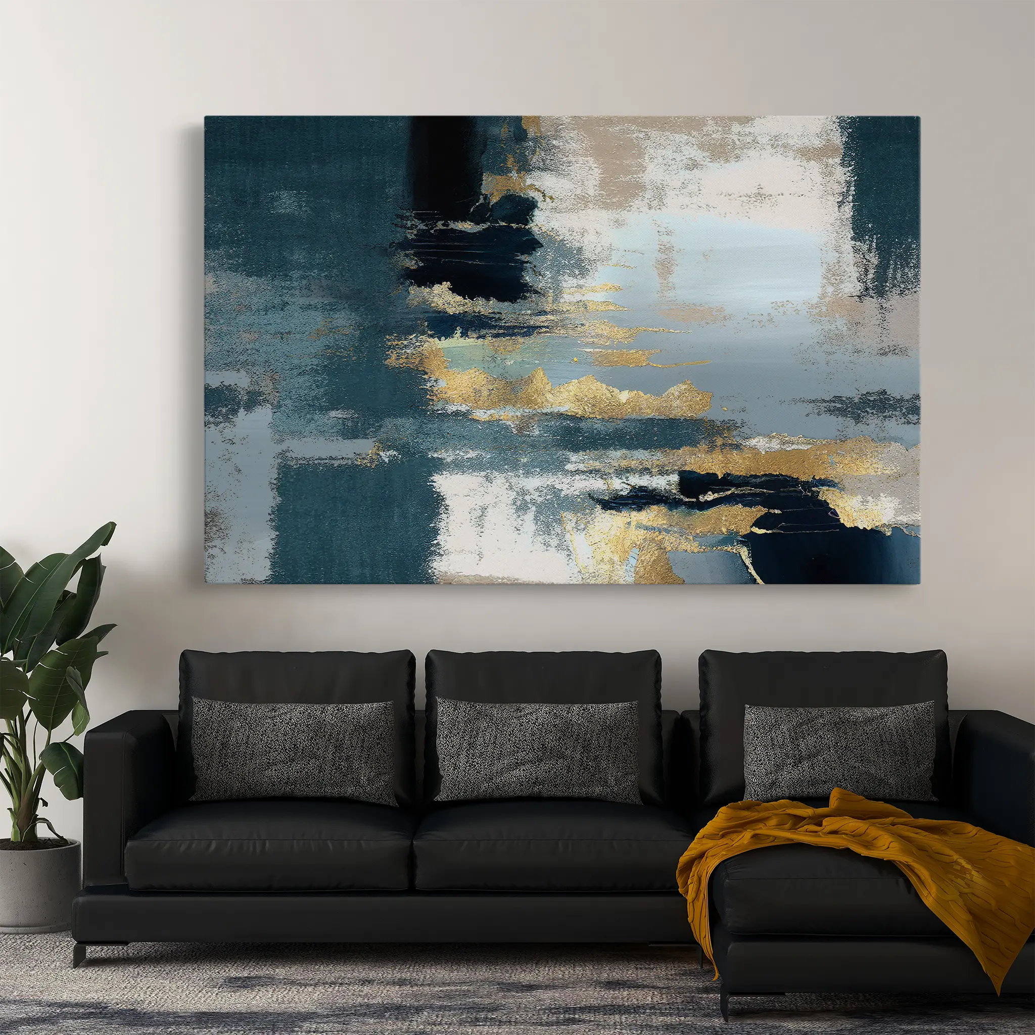 Abstract Canvas Wall Art WAD078-A 90 x 60 cm / Stretched on hidden frame