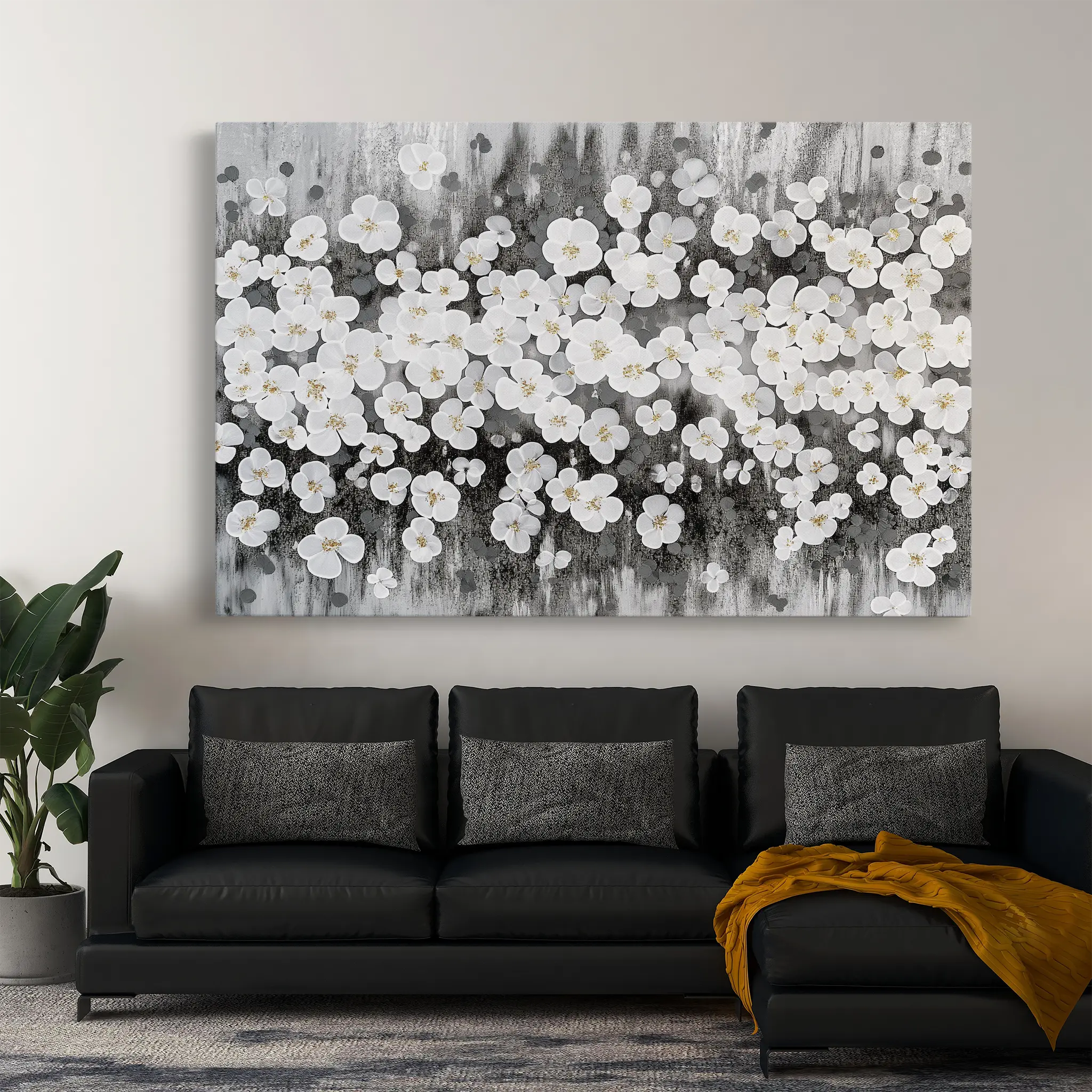 Floral Canvas Wall Art WAD078-F 90 x 60 cm / Stretched on hidden frame