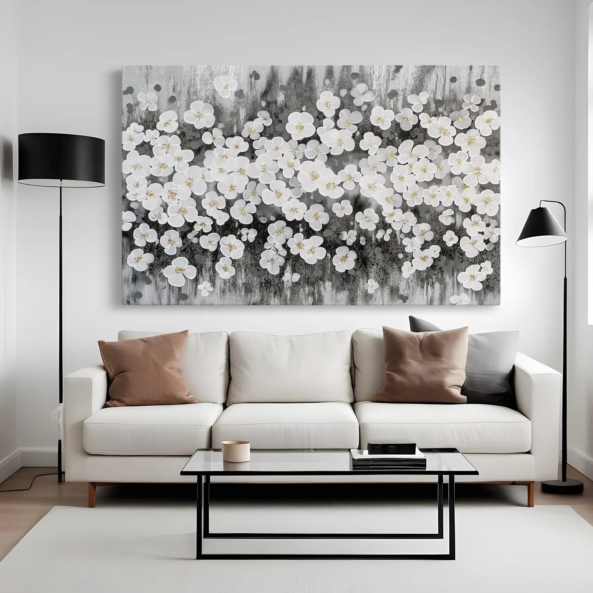 Floral Canvas Wall Art WAD078-F 90 x 60 cm / Stretched on hidden frame