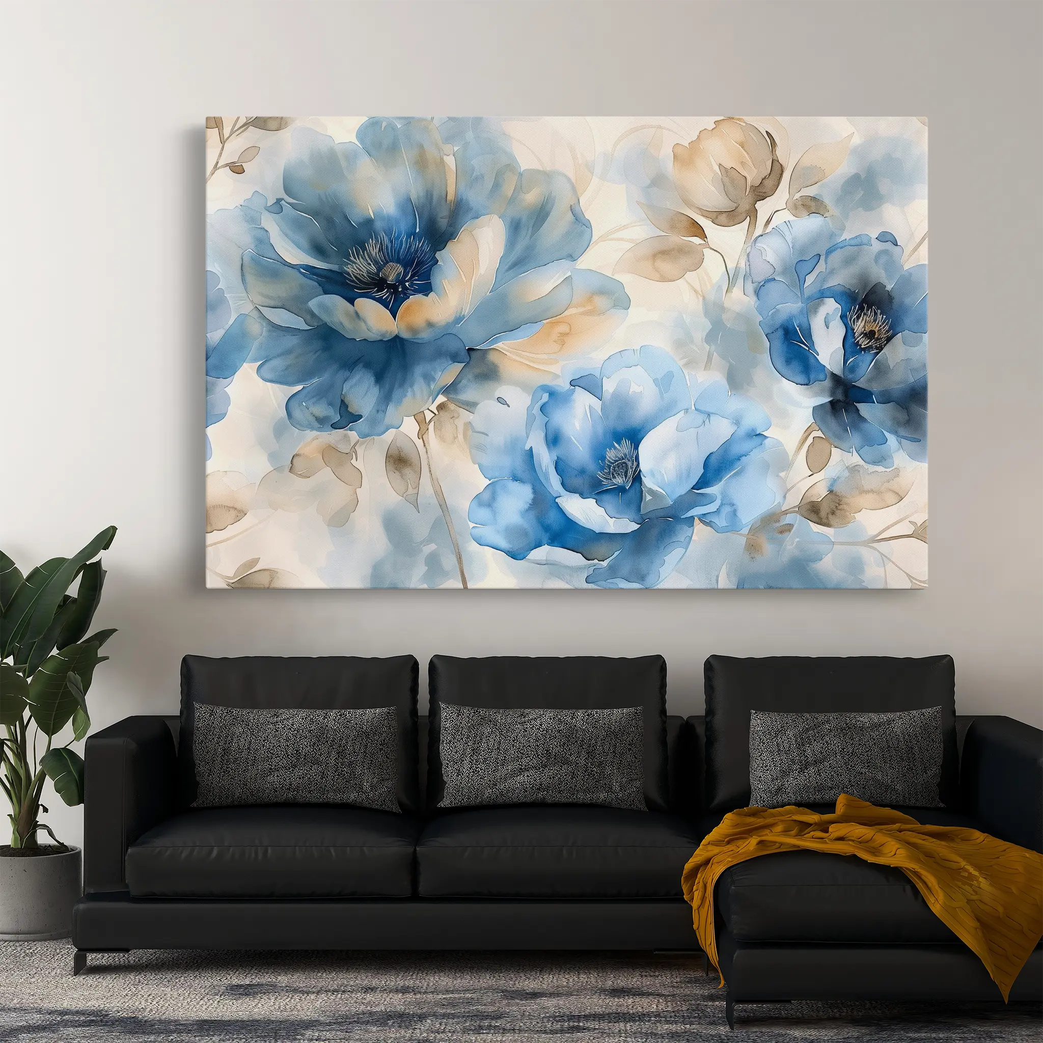 Floral Canvas Wall Art WAD079-F 90 x 60 cm / Stretched on hidden frame