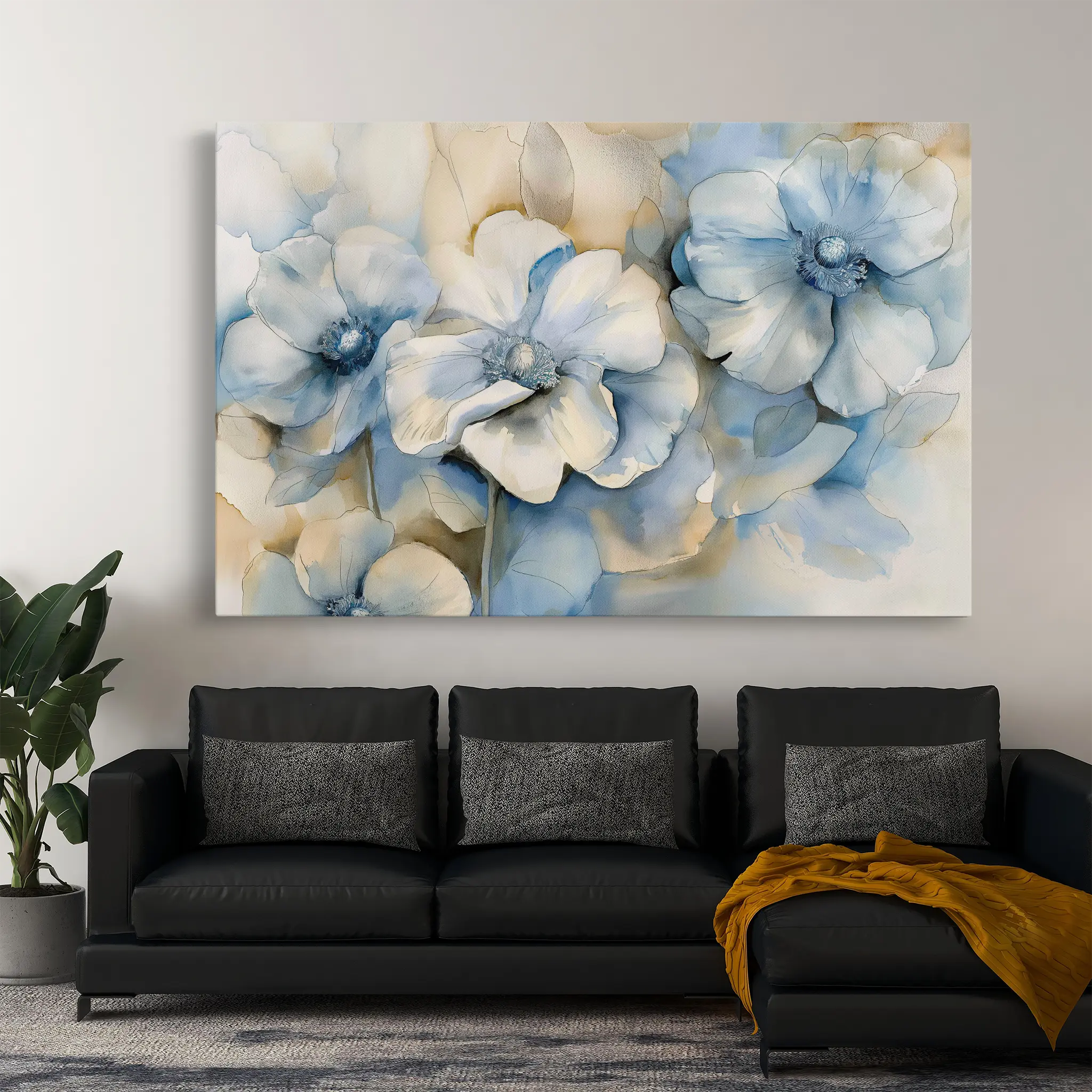 Floral Canvas Wall Art WAD080-F 90 x 60 cm / Stretched on hidden frame