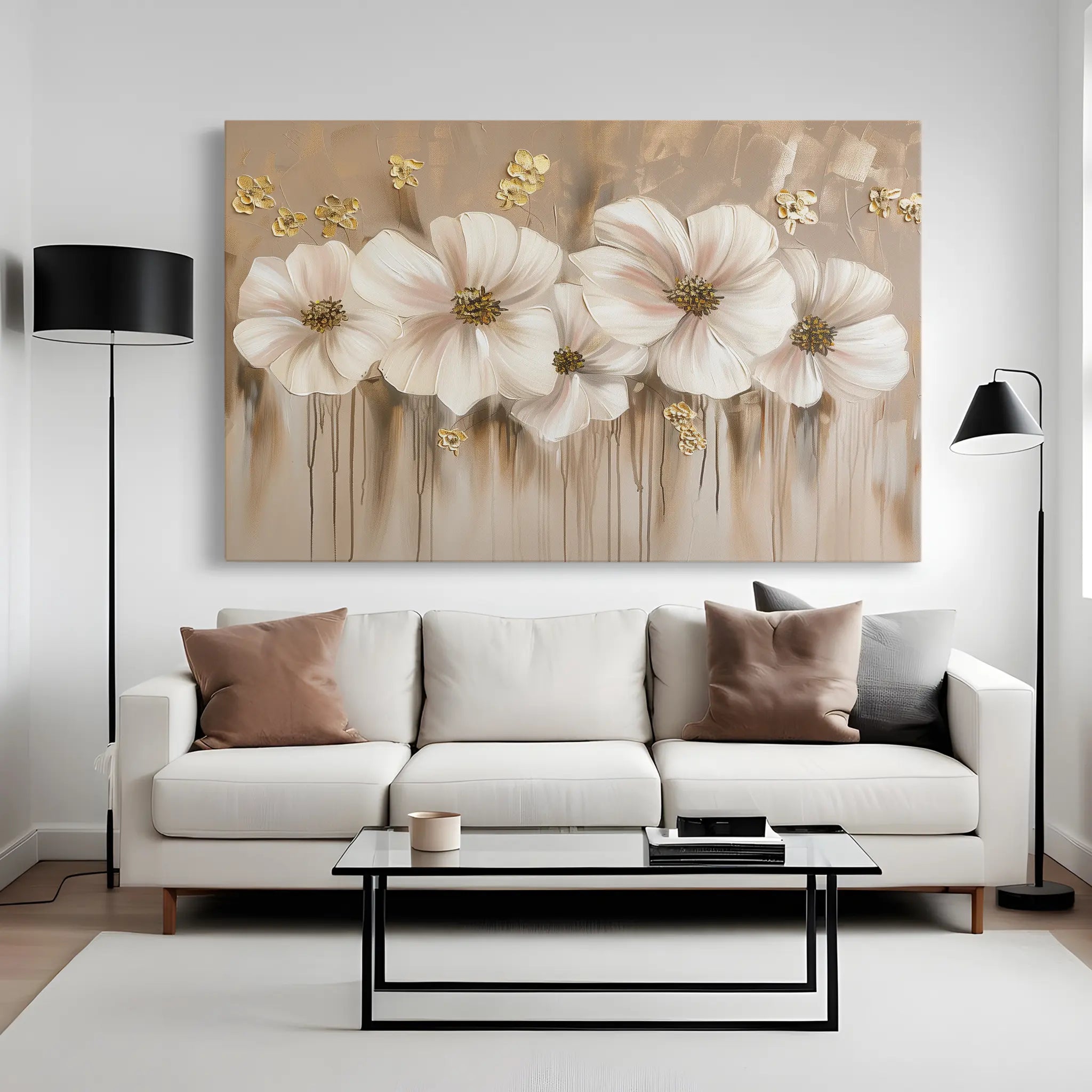 Floral Canvas Wall Art WAD081-F 90 x 60 cm / Stretched on hidden frame