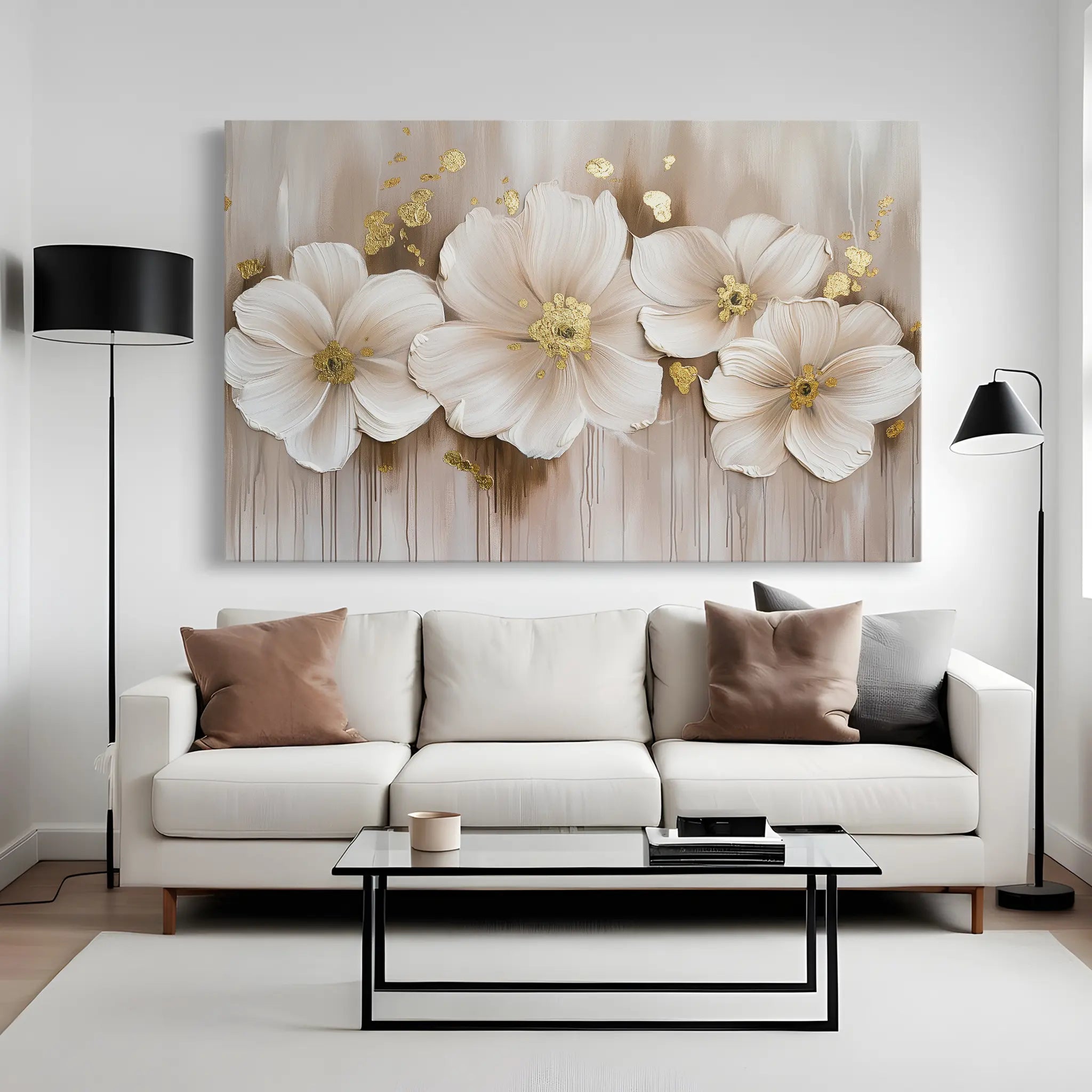 Floral Canvas Wall Art WAD082-F 90 x 60 cm / Stretched on hidden frame