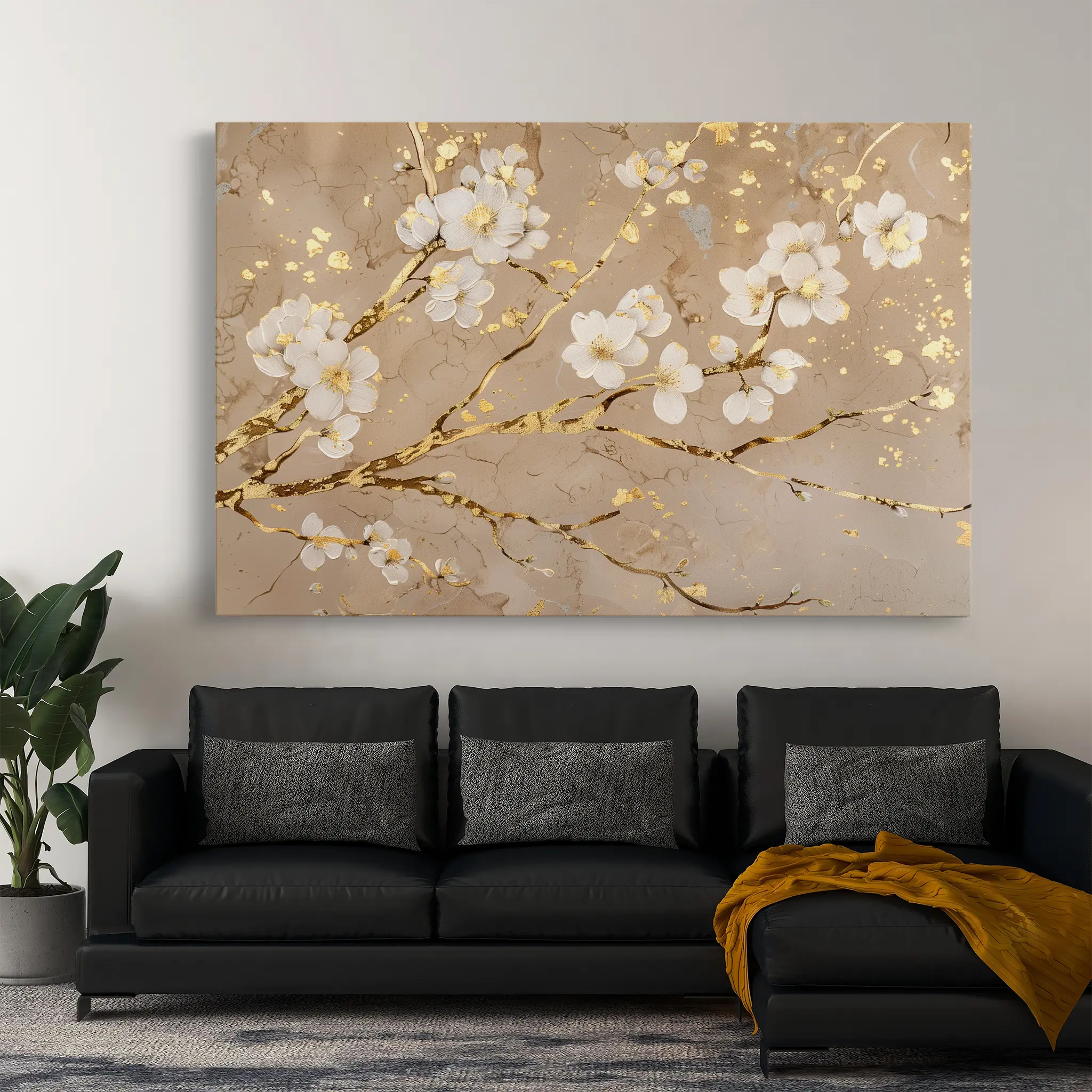 Floral Canvas Wall Art WAD083-F 90 x 60 cm / Stretched on hidden frame