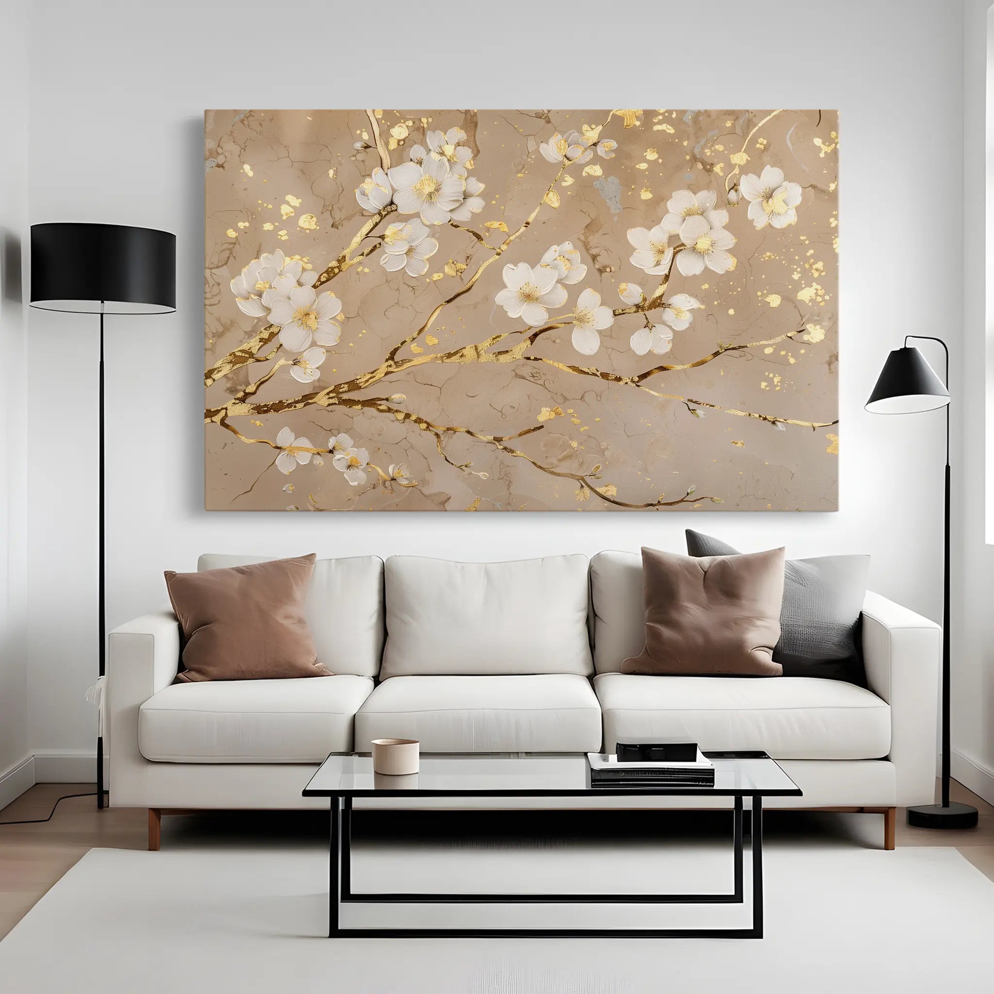 Floral Canvas Wall Art WAD083-F 90 x 60 cm / Stretched on hidden frame