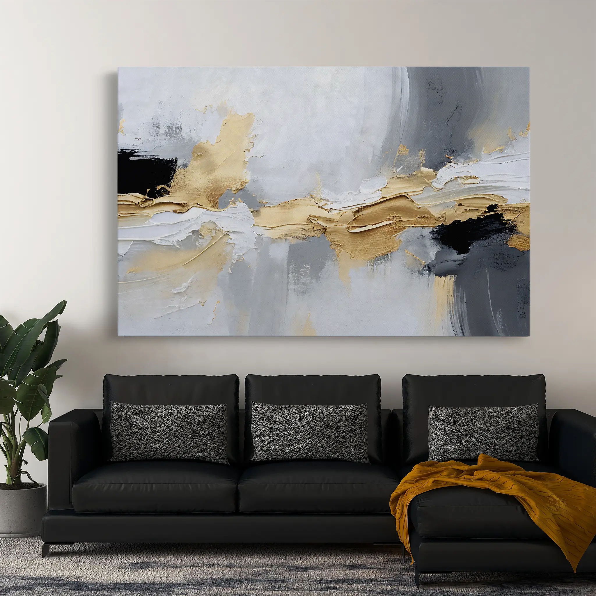 Abstract Canvas Wall Art WAD084-A 90 x 60 cm / Stretched on hidden frame