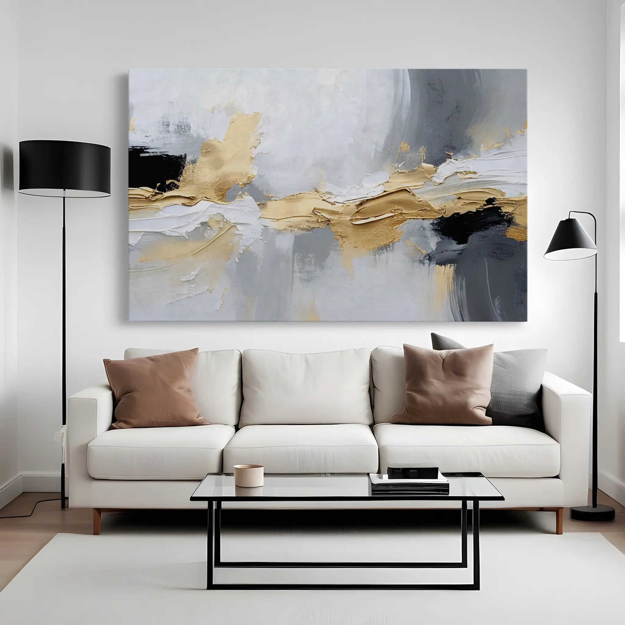 Abstract Canvas Wall Art WAD084-A 90 x 60 cm / Stretched on hidden frame