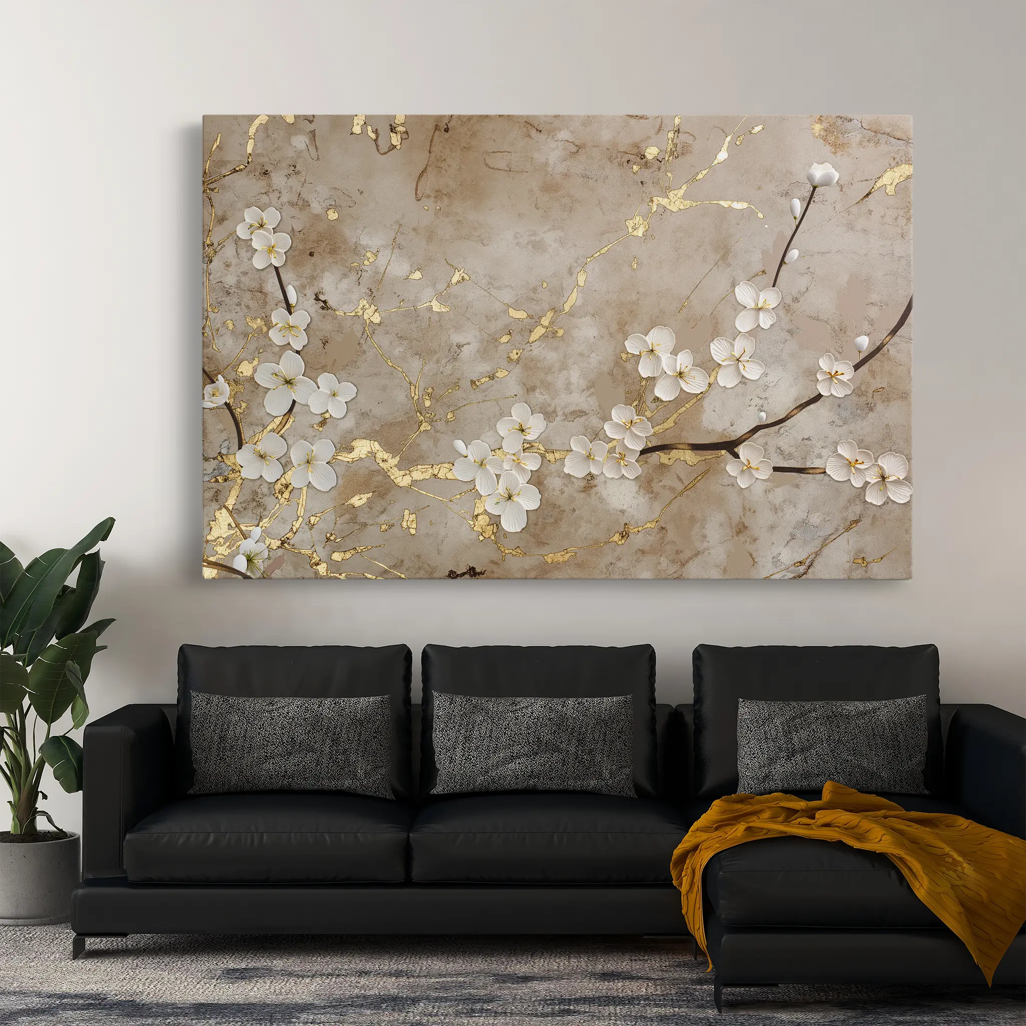 Floral Canvas Wall Art WAD084-F 90 x 60 cm / Stretched on hidden frame