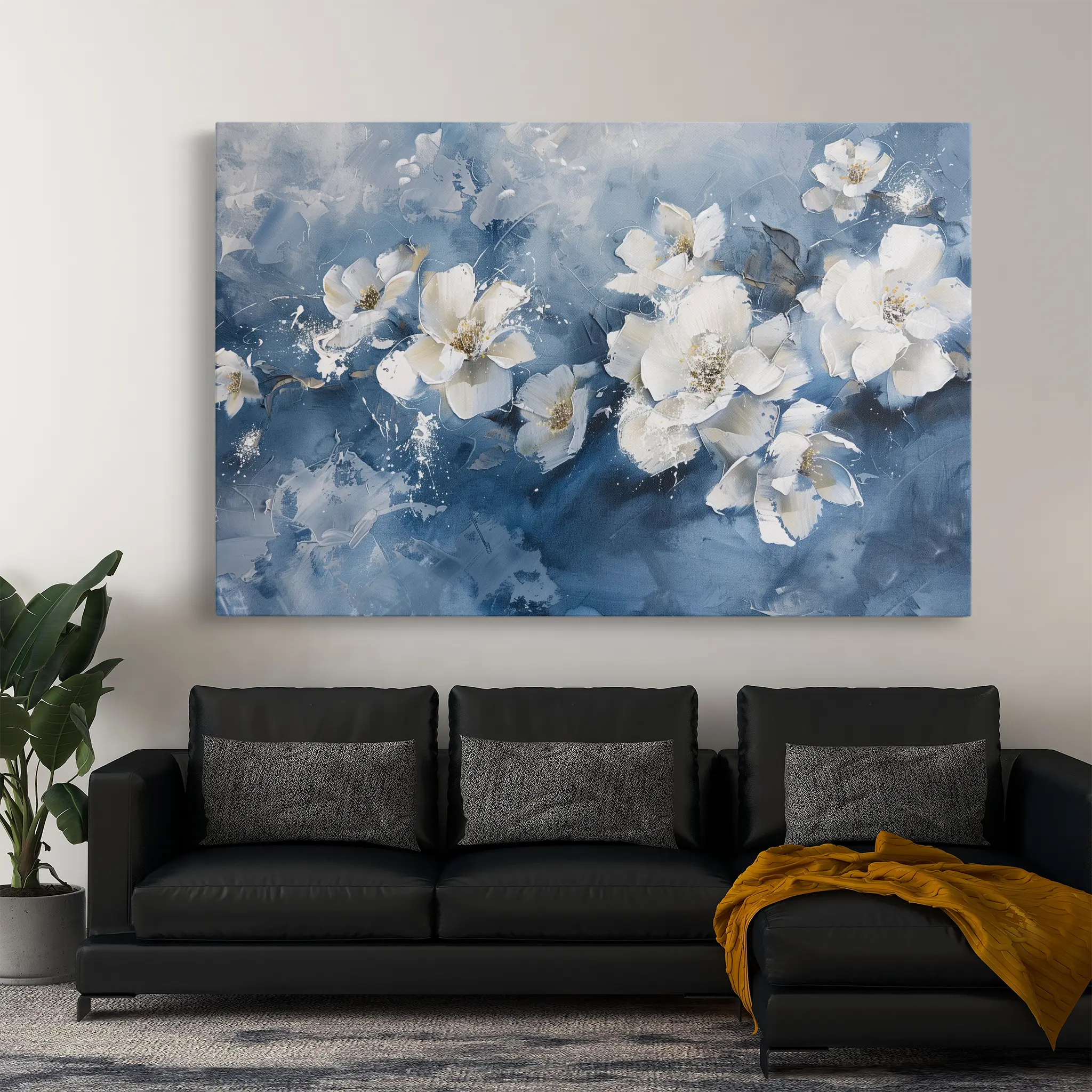 Floral Canvas Wall Art WAD085-F 90 x 60 cm / Stretched on hidden frame