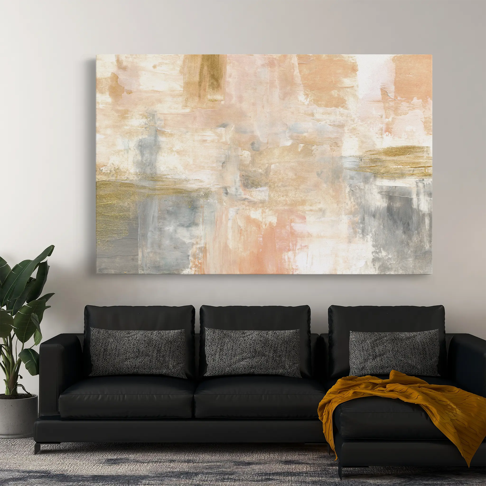 Abstract Canvas Wall Art WAD087-A 90 x 60 cm / Stretched on hidden frame