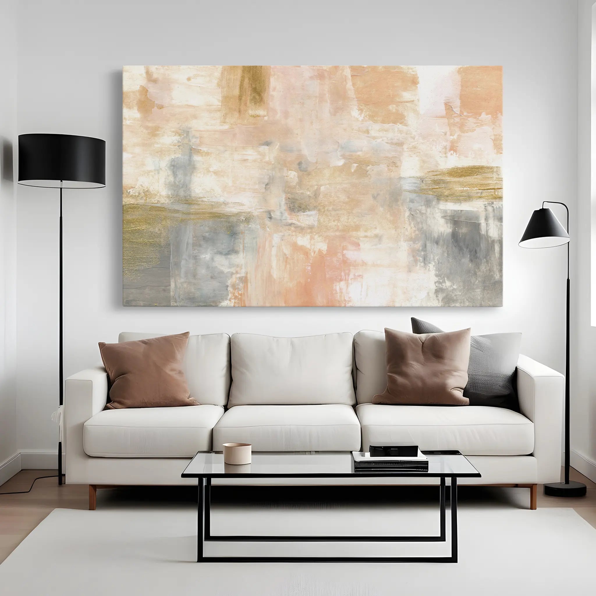 Abstract Canvas Wall Art WAD087-A 90 x 60 cm / Stretched on hidden frame