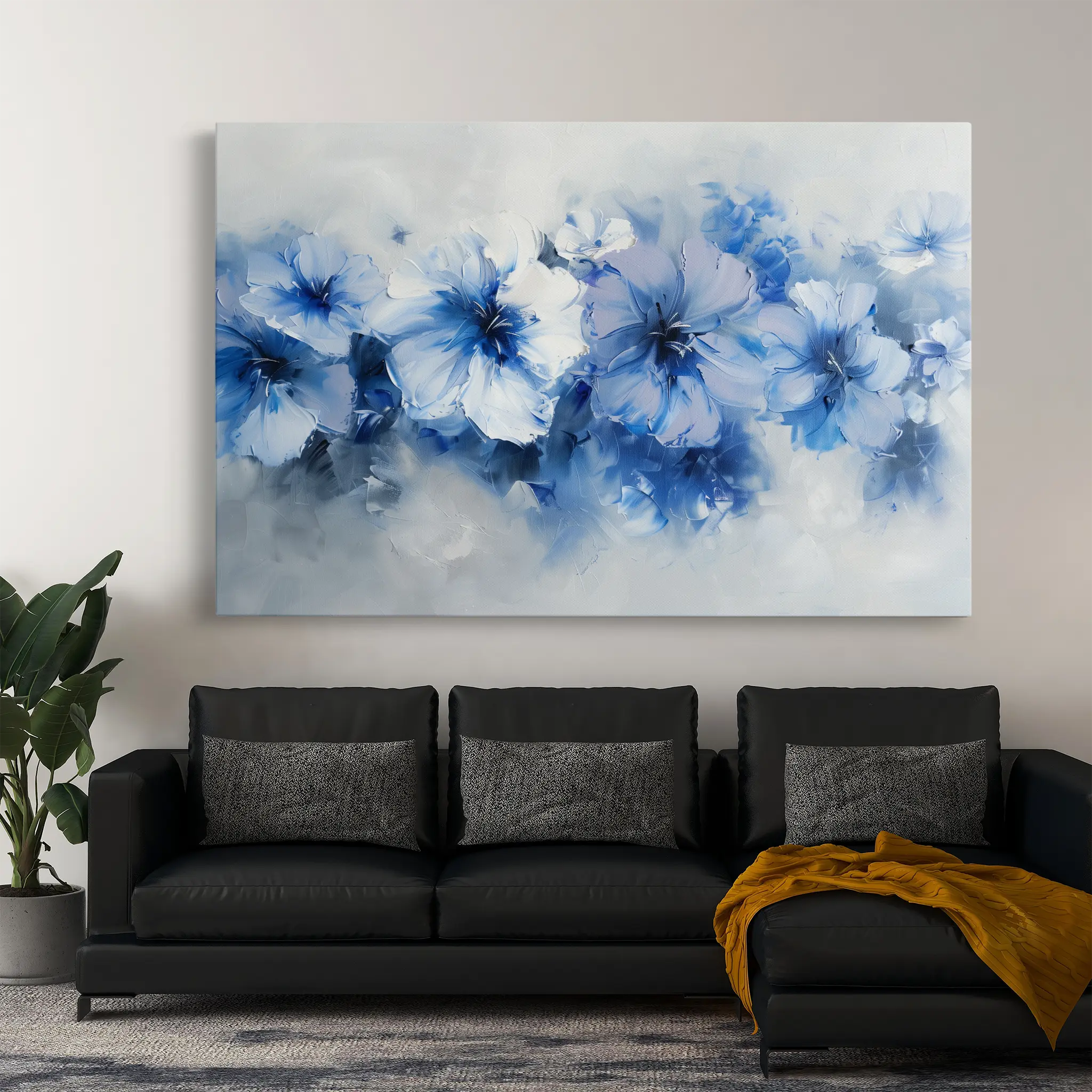 Floral Canvas Wall Art WAD087-F 90 x 60 cm / Stretched on hidden frame