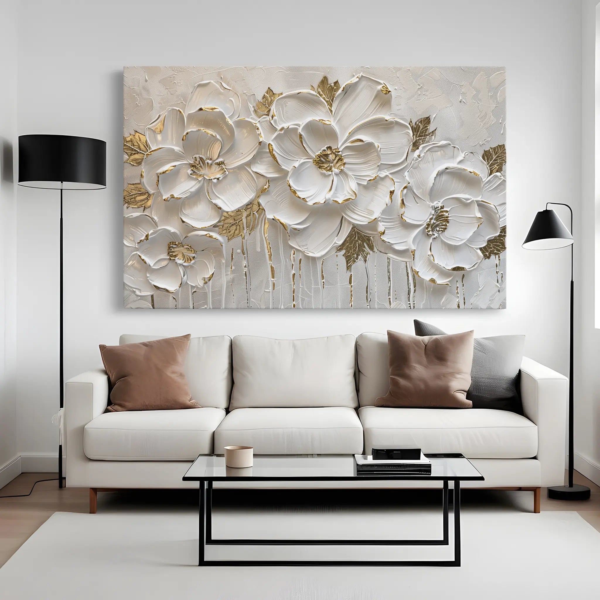 Floral Canvas Wall Art WAD090-F 90 x 60 cm / Stretched on hidden frame