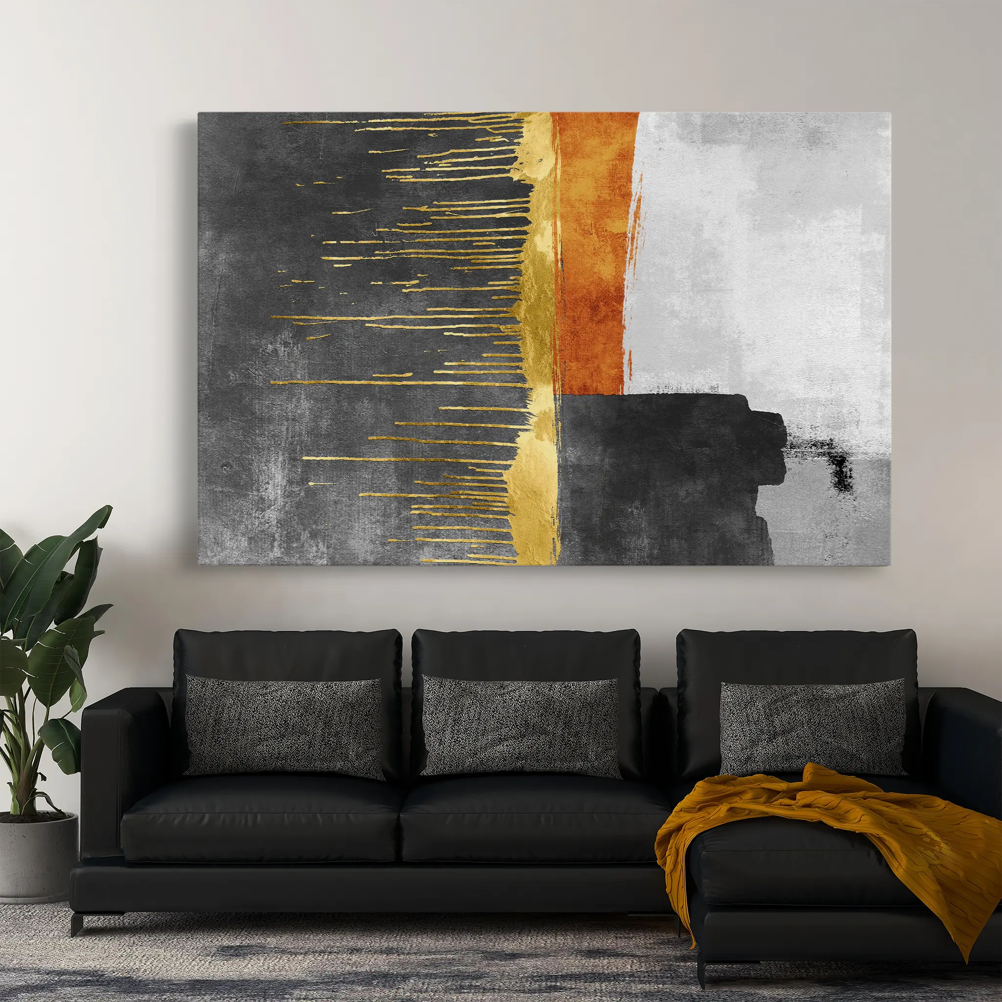 Abstract Canvas Wall Art WAD092-A 90 x 60 cm / Stretched on hidden frame