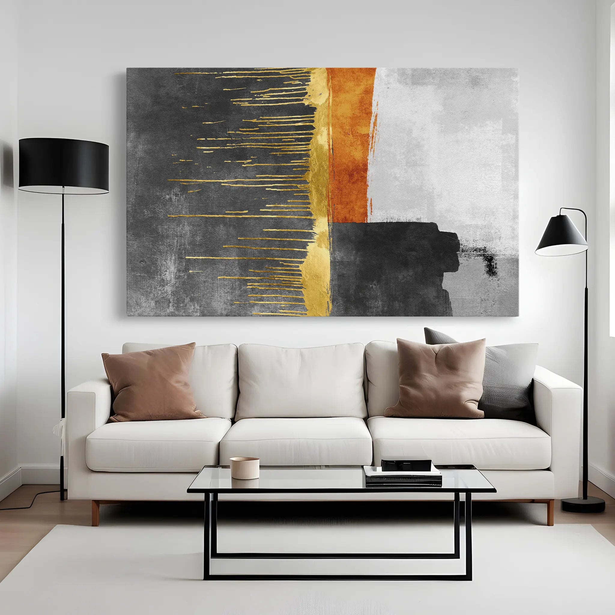 Abstract Canvas Wall Art WAD092-A 90 x 60 cm / Stretched on hidden frame