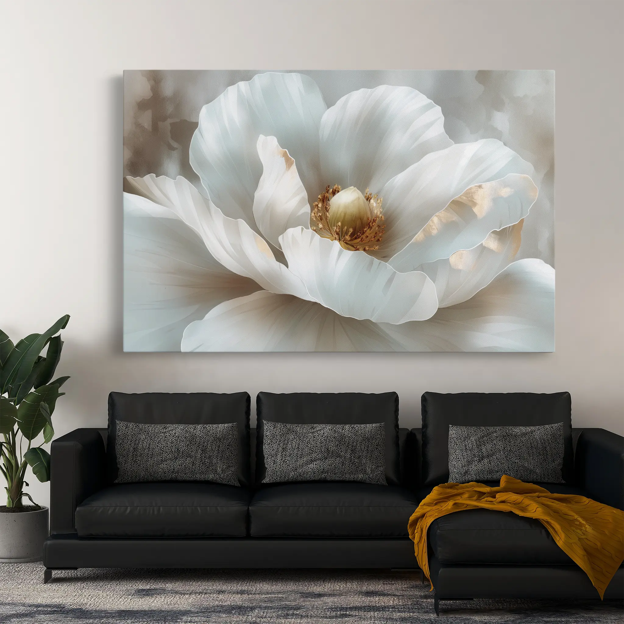 Floral Canvas Wall Art WAD092-F 90 x 60 cm / Stretched on hidden frame