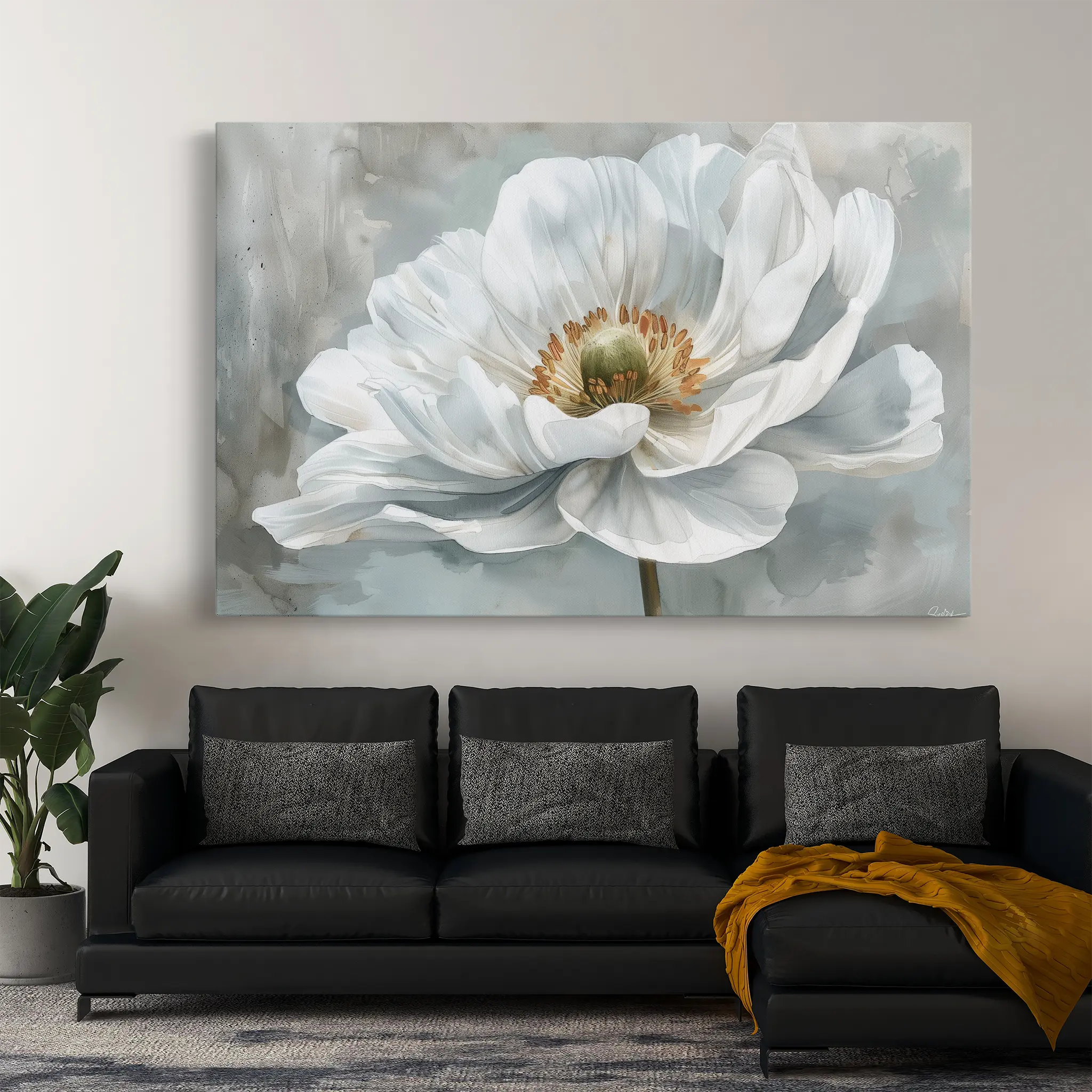 Floral Canvas Wall Art WAD093-F 90 x 60 cm / Stretched on hidden frame