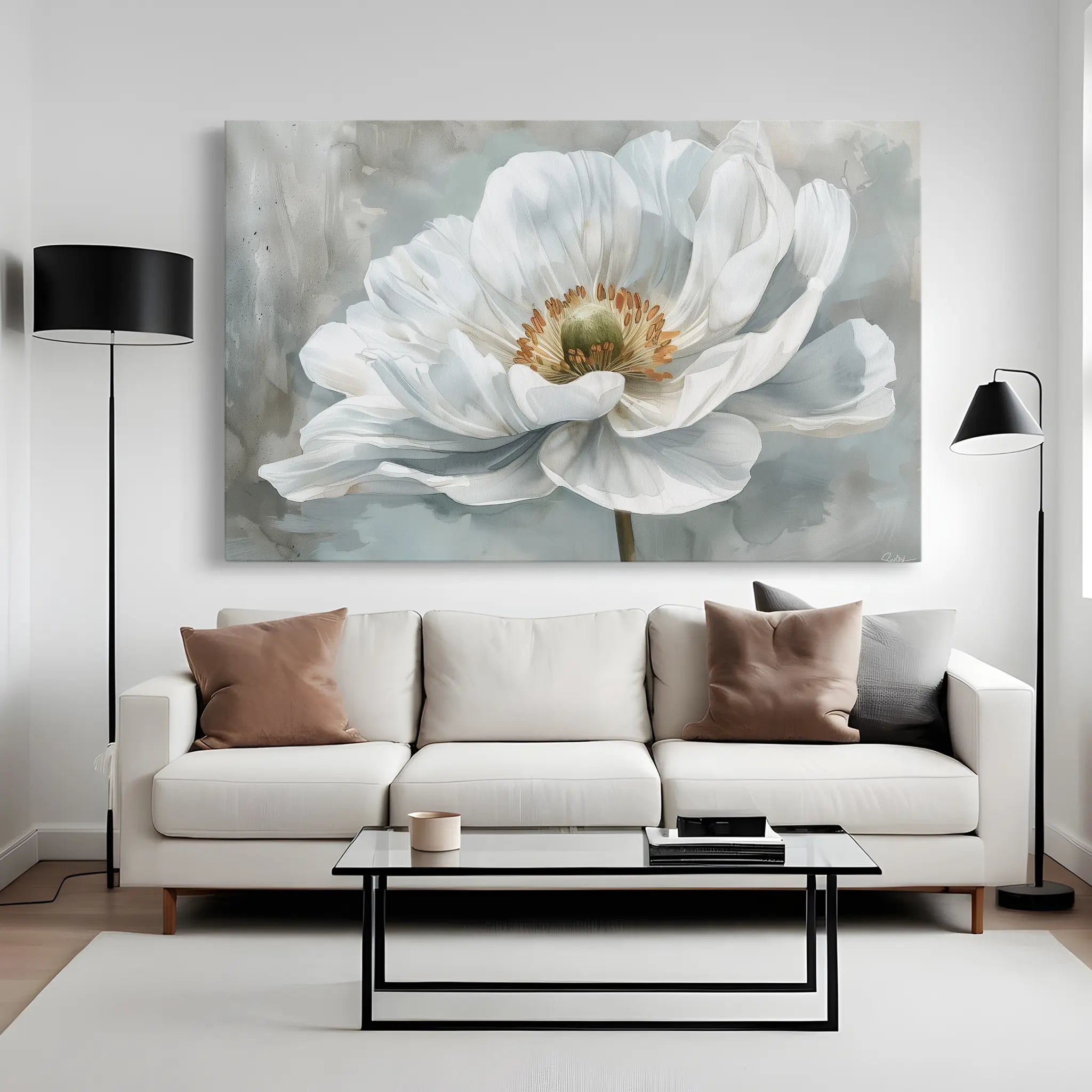 Floral Canvas Wall Art WAD093-F 90 x 60 cm / Stretched on hidden frame