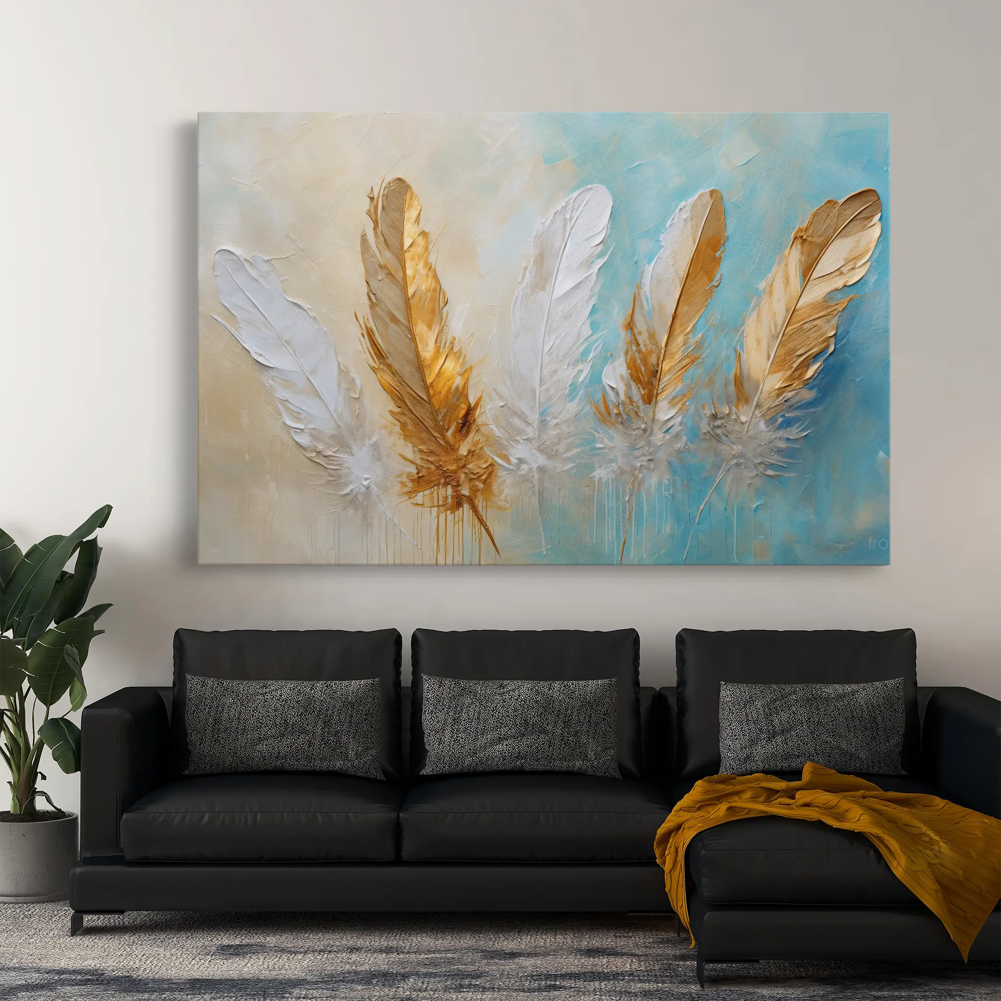 Abstract Canvas Wall Art WAD094-A 90 x 60 cm / Stretched on hidden frame