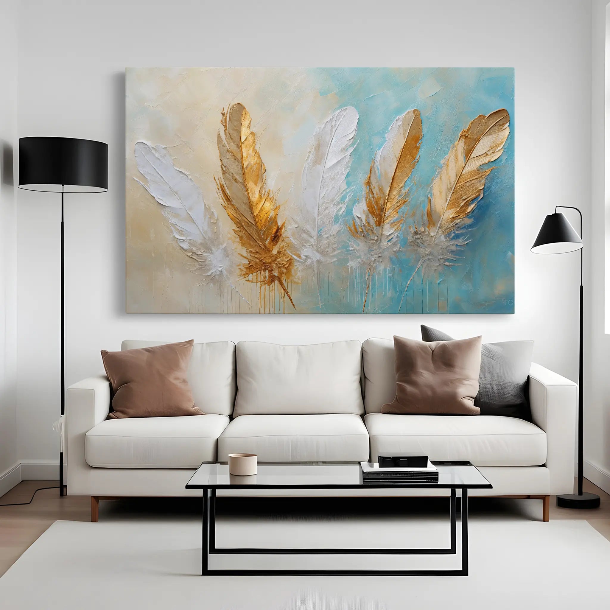 Abstract Canvas Wall Art WAD094-A 90 x 60 cm / Stretched on hidden frame