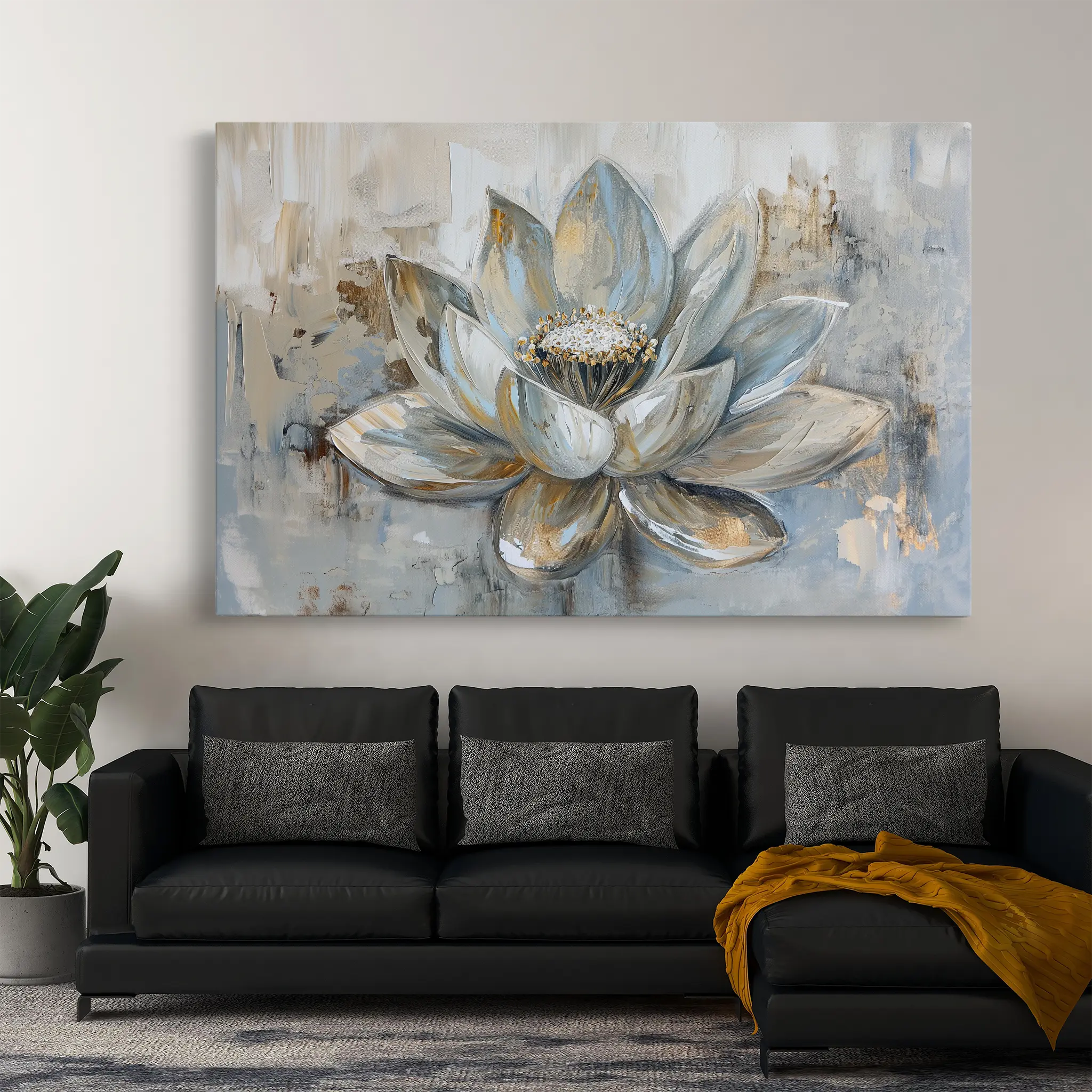 Floral Canvas Wall Art WAD094-F 90 x 60 cm / Stretched on hidden frame