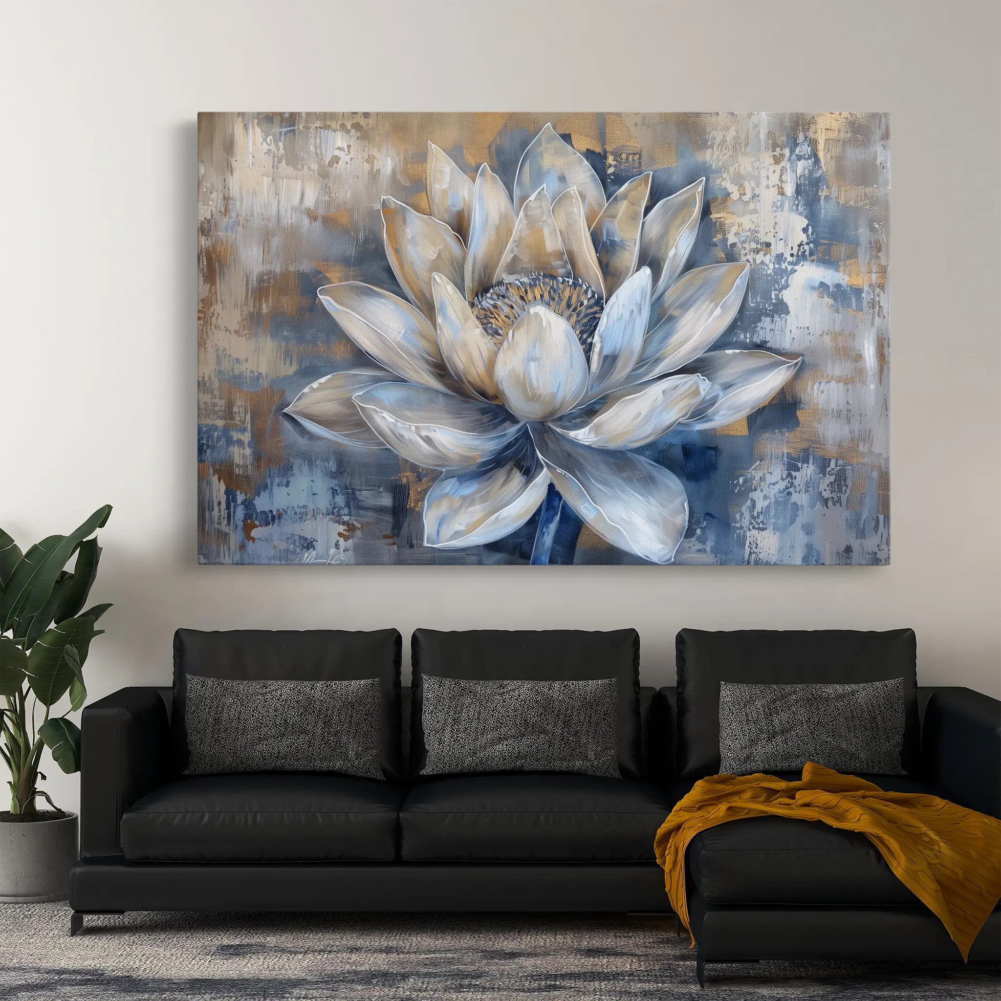 Floral Canvas Wall Art WAD095-F 90 x 60 cm / Stretched on hidden frame