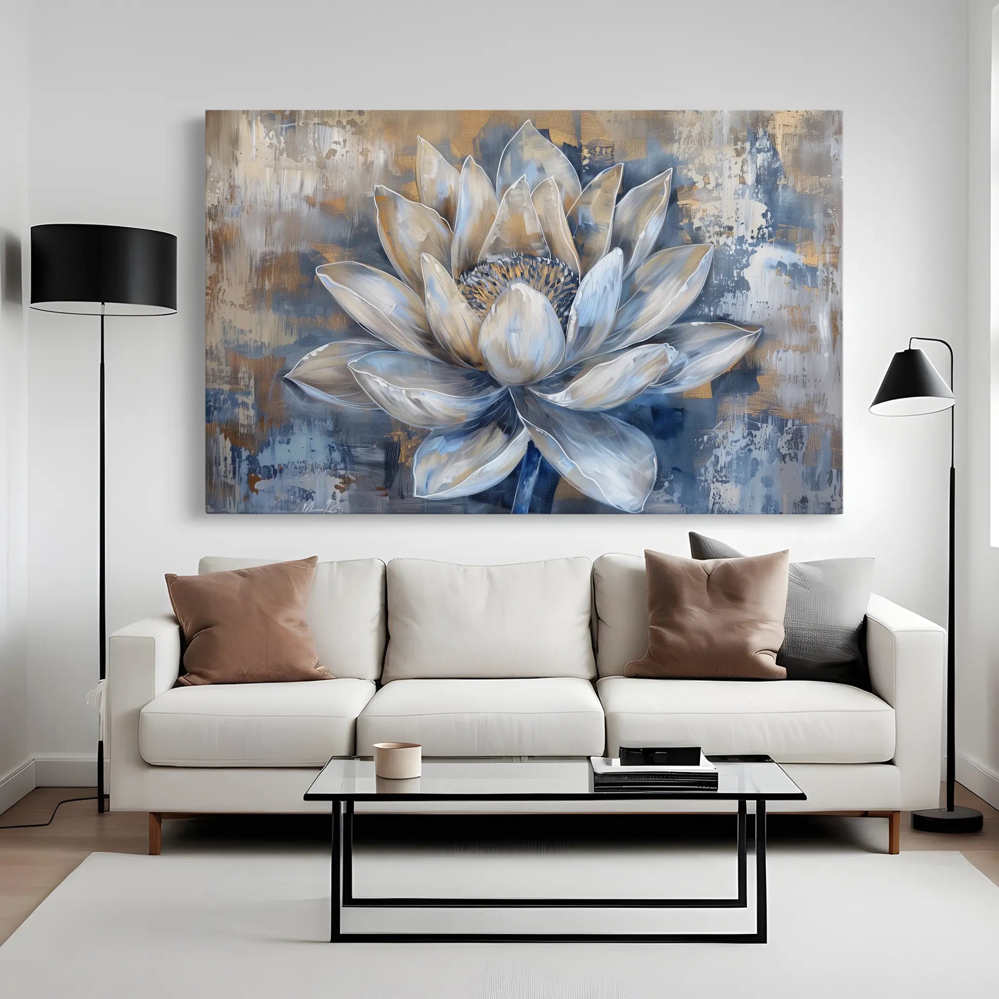 Floral Canvas Wall Art WAD095-F 90 x 60 cm / Stretched on hidden frame