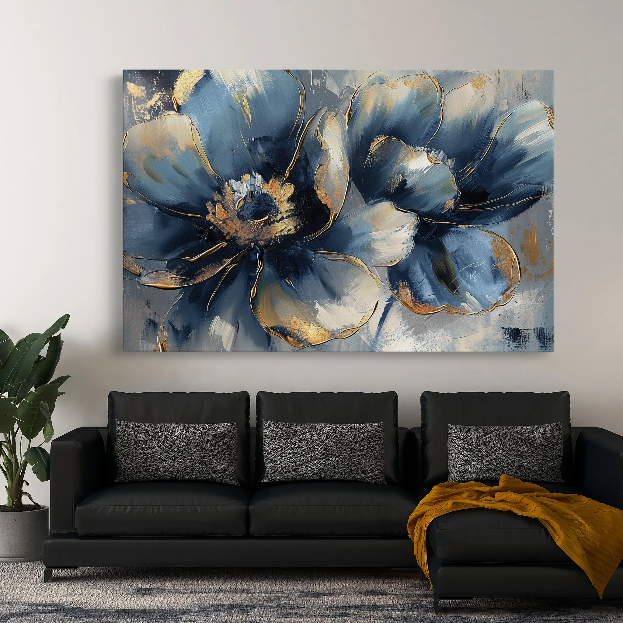 Floral Canvas Wall Art WAD096-F 90 x 60 cm / Stretched on hidden frame