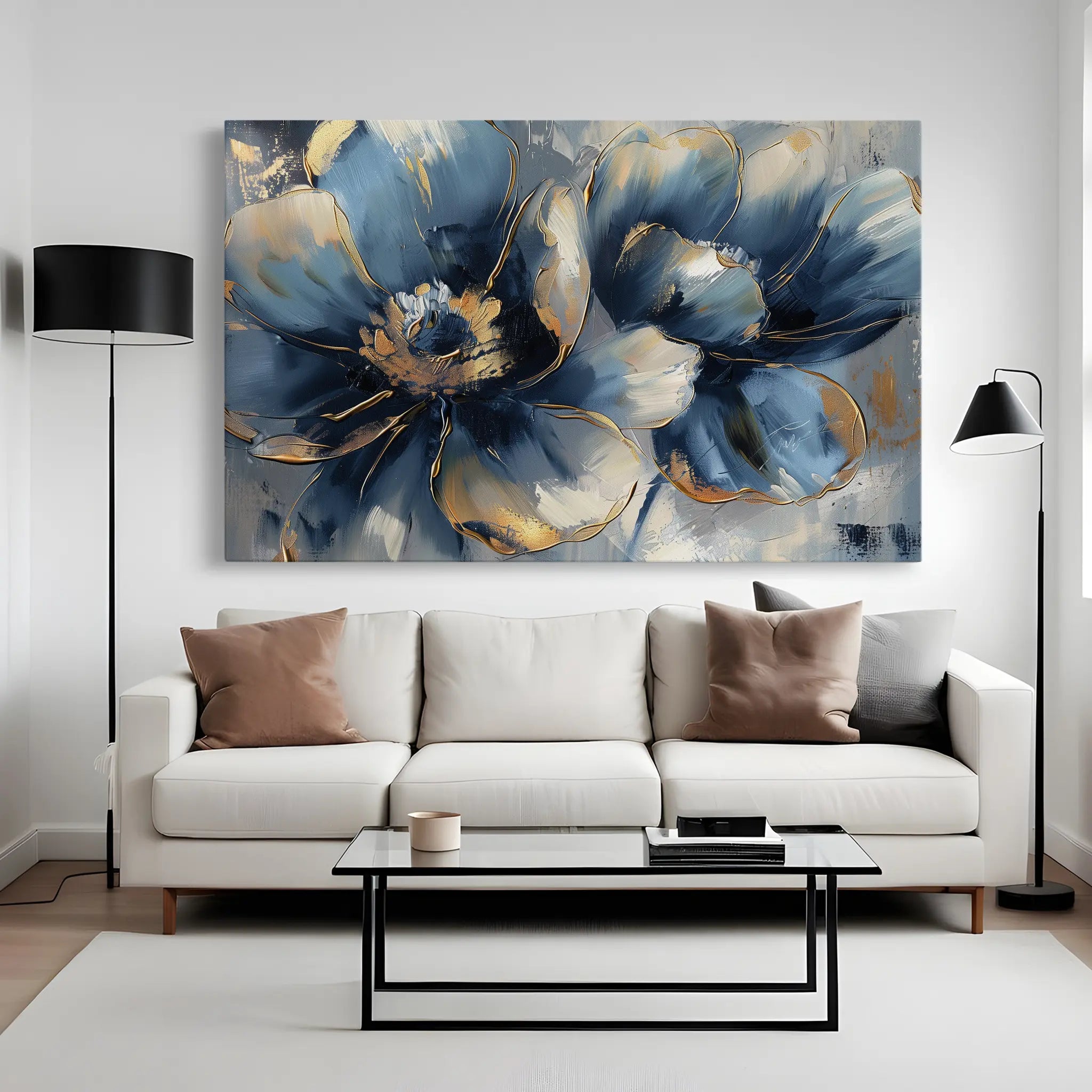 Floral Canvas Wall Art WAD096-F 90 x 60 cm / Stretched on hidden frame