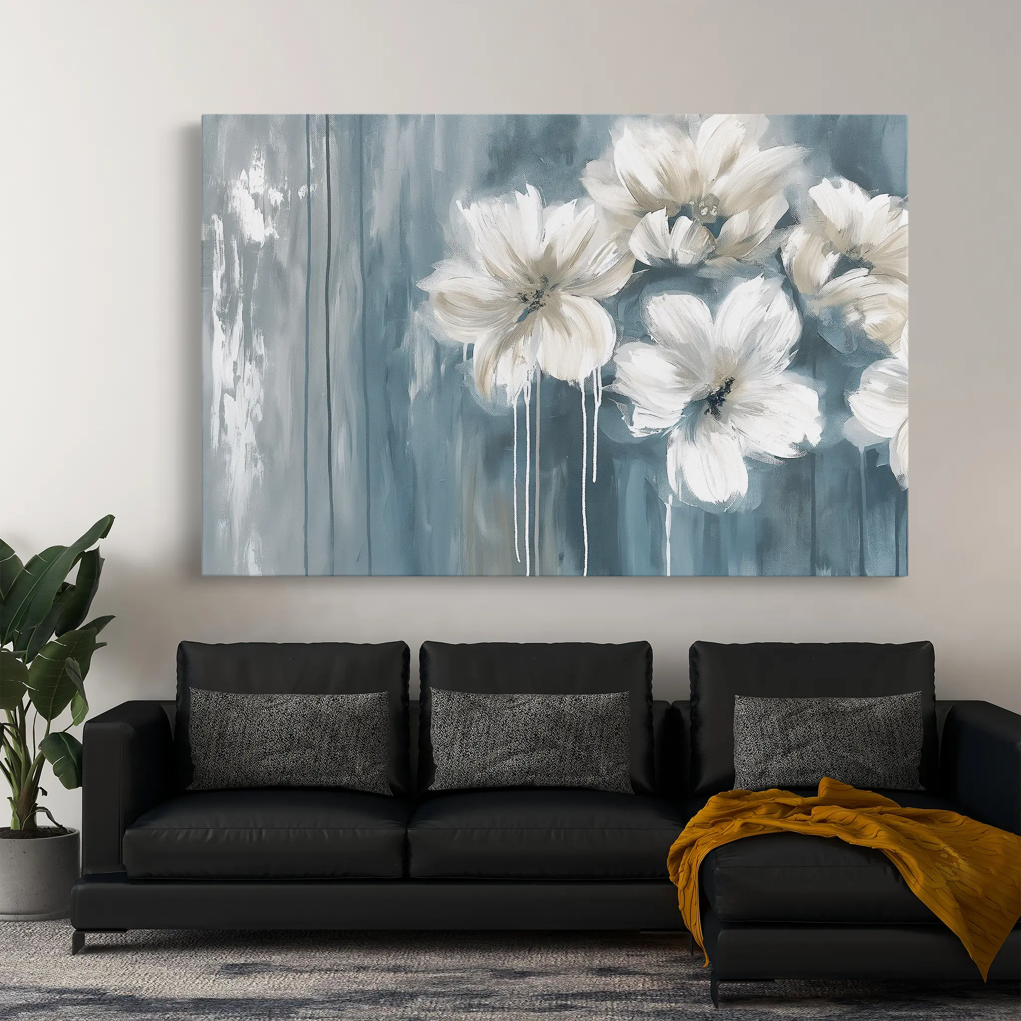 Floral Canvas Wall Art WAD097-F 90 x 60 cm / Stretched on hidden frame